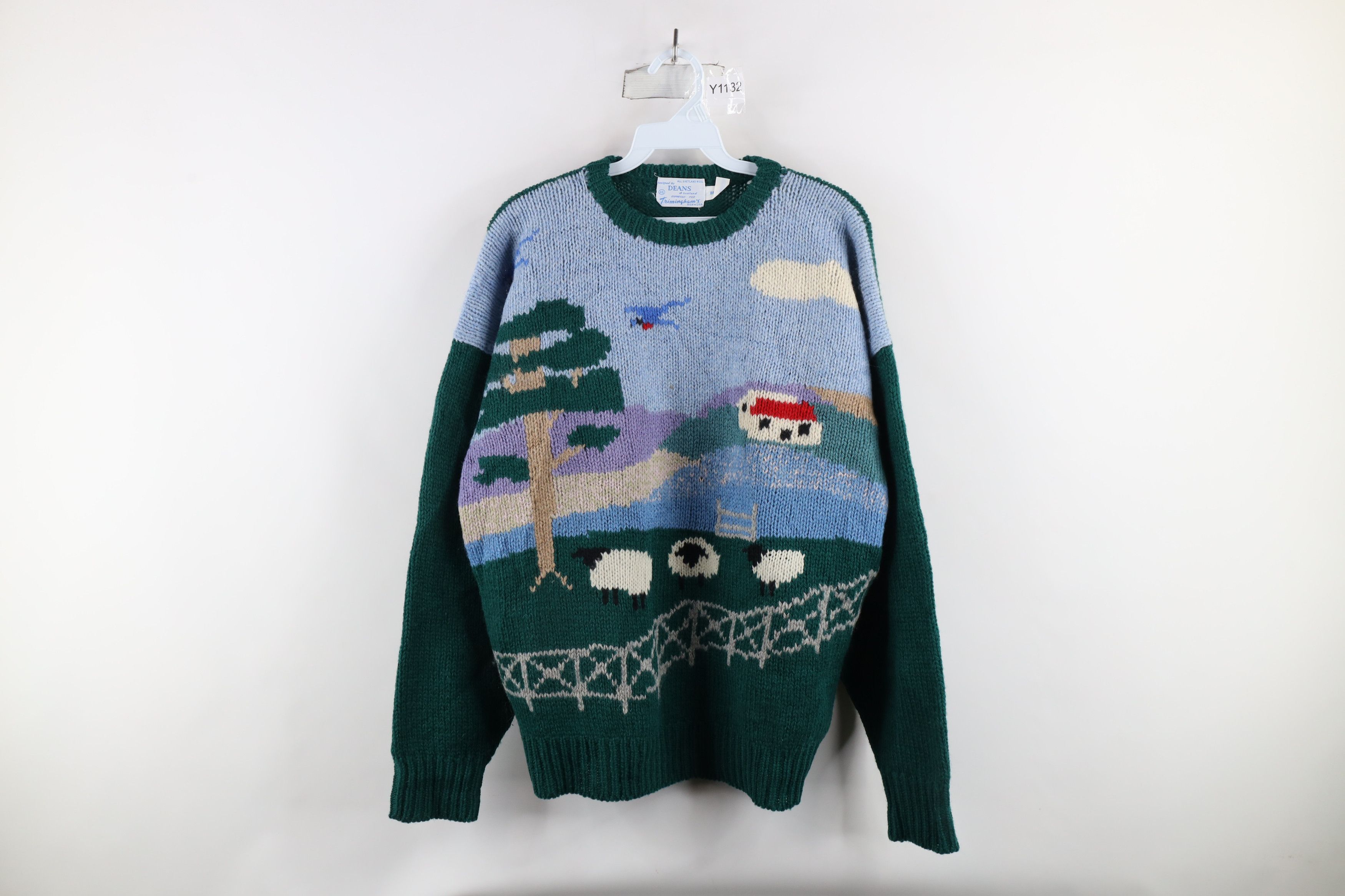 Vintage Vintage 70s Streetwear Knit Country Farmhouse Sheep Sweater Size XL / US 12-14 / IT 48-50 - 1 Thumbnail
