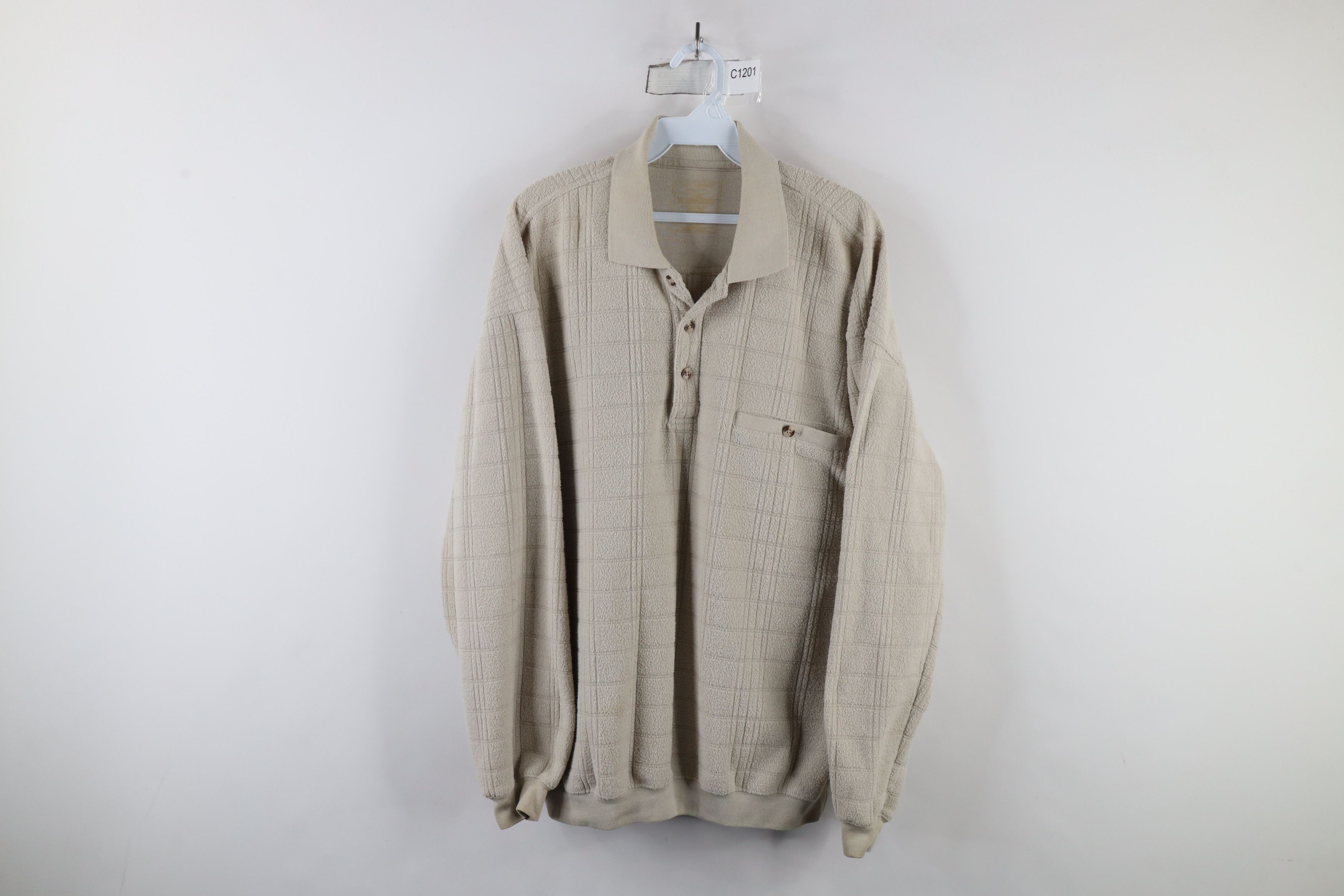 Vintage Vintage 90s Streetwear Fleece Collared Pullover Sweater Size US L / EU 52-54 / 3 - 1 Thumbnail