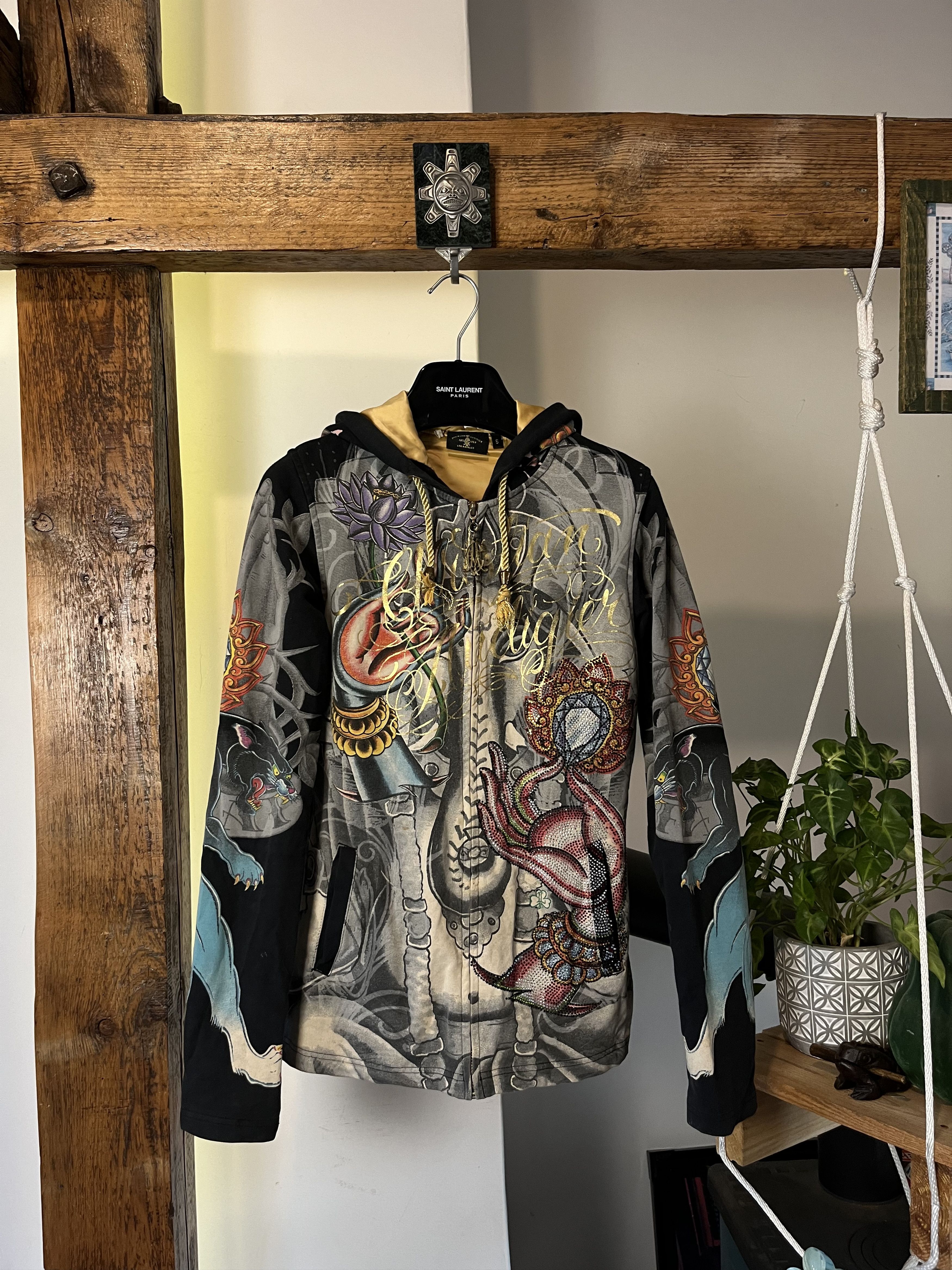 Christian Audigier × Ed Hardy × Vintage Ed Hardy By Christian Audigier Hindu Ganesha Buddhism Hoodie Size S / US 4 / IT 40 - 1 Thumbnail