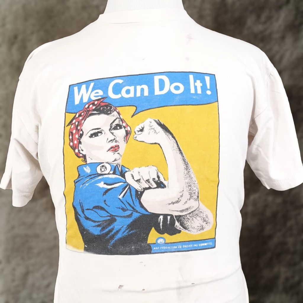 Thrasher VINTAGE Rosie the Riveter Feminism Single Stitch TShirt XL White Unisex Adults Shirt XL White 90s Concert Theme Mens Women s Girls Boys Thrash? Size US XL / EU 56 / 4 - 1 Thumbnail