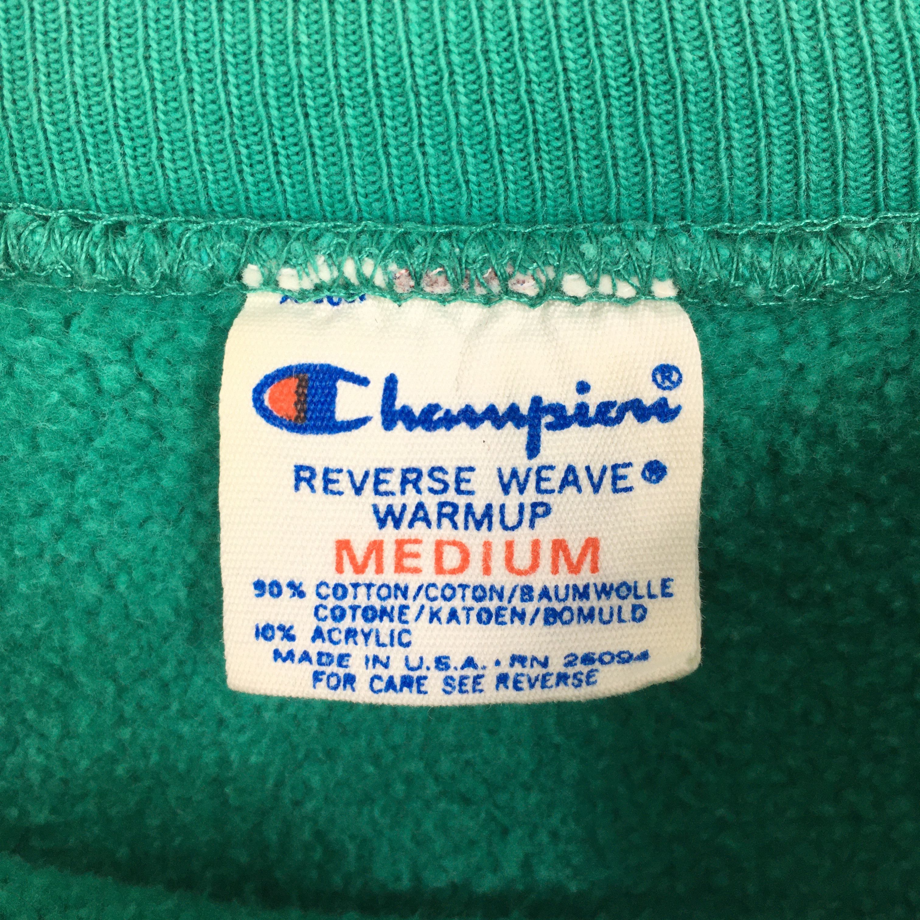 Champion × Vintage Vintage 1980s Champion Reverse Weave Green Sweatshirt Medium Size US M / EU 48-50 / 2 - 6 Thumbnail