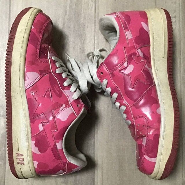 Bape × Nigo Pink camo BAPE STA Patent Leather Sneakers a bathing ape Size US 6 / IT 36 - 3 Thumbnail
