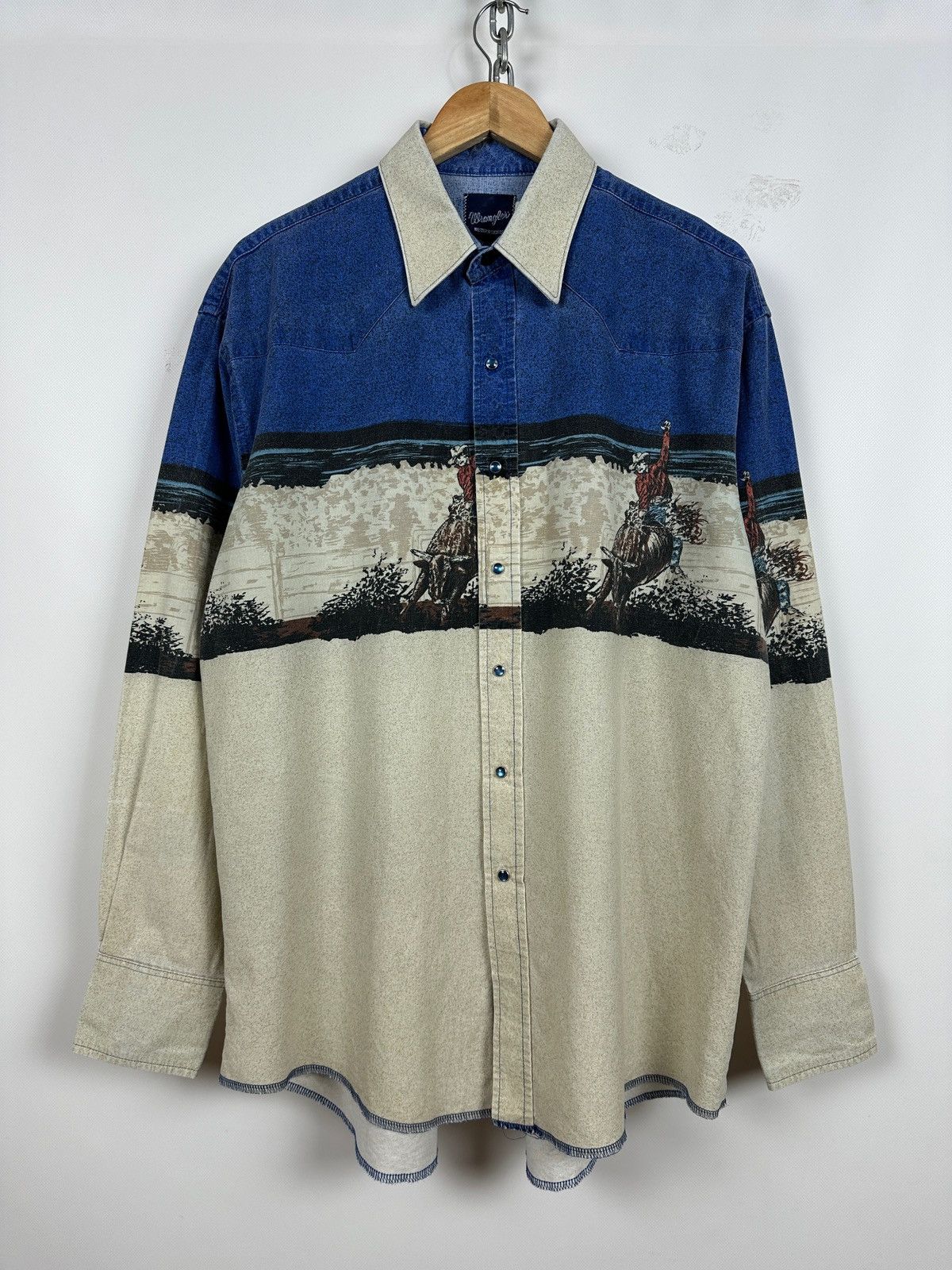Vintage Vintage Wrangler Western Pearl Snap Horses Rodeo Shirt Size US XL / EU 56 / 4 - 1 Thumbnail
