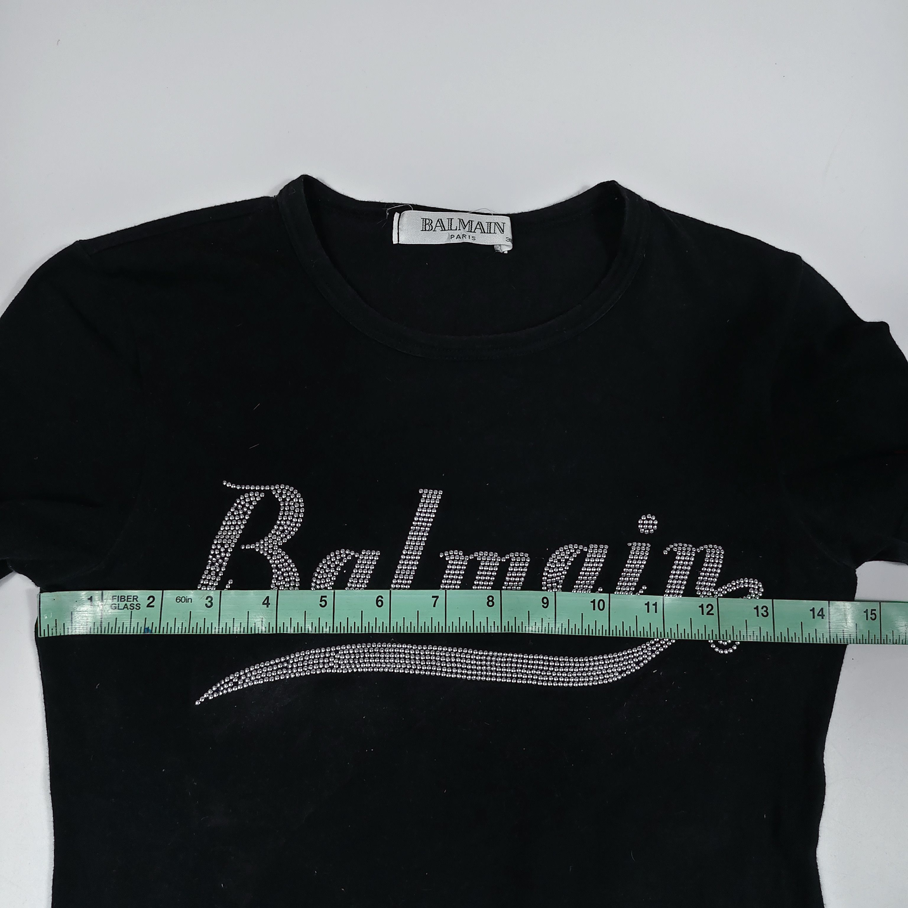 Balmain Balmain Paris Swarovski Crystal Script Logo Black Womens #F Size XS / US 0-2 / IT 36-38 - 8 Thumbnail