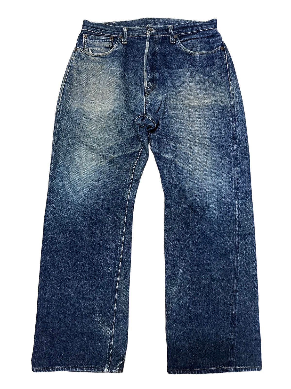 Evisu 🇯🇵 Vintage Denime Baggy Selvedge Distressed Pants Size US 32 / EU 48 - 2 Thumbnail