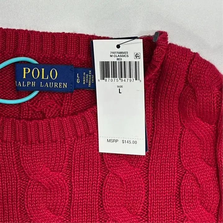 Polo Ralph Lauren Polo Ralph Lauren Cable Knit Logo Embroidery Sweater. Size US L / EU 52-54 / 3 - 2 Thumbnail