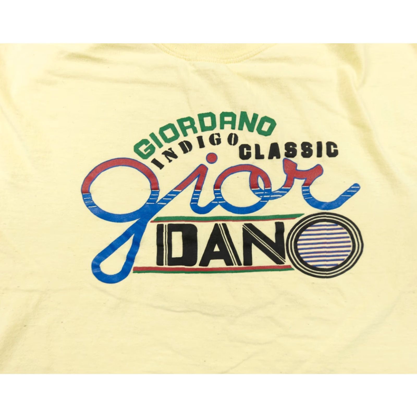 Vintage VINTAGE Giordano Shirt Adult Medium Yellow Short Sleeve 90s Graphic Tee Mens Size US M / EU 48-50 / 2 - 2 Thumbnail