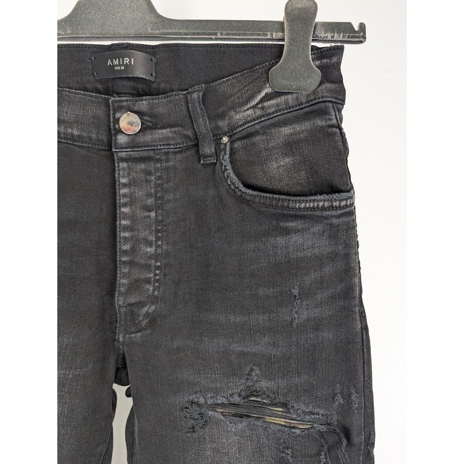 Amiri o1rshd1 Leather Camo MX1 Jean in Aged Black Size US 30 / EU 46 - 12 Thumbnail