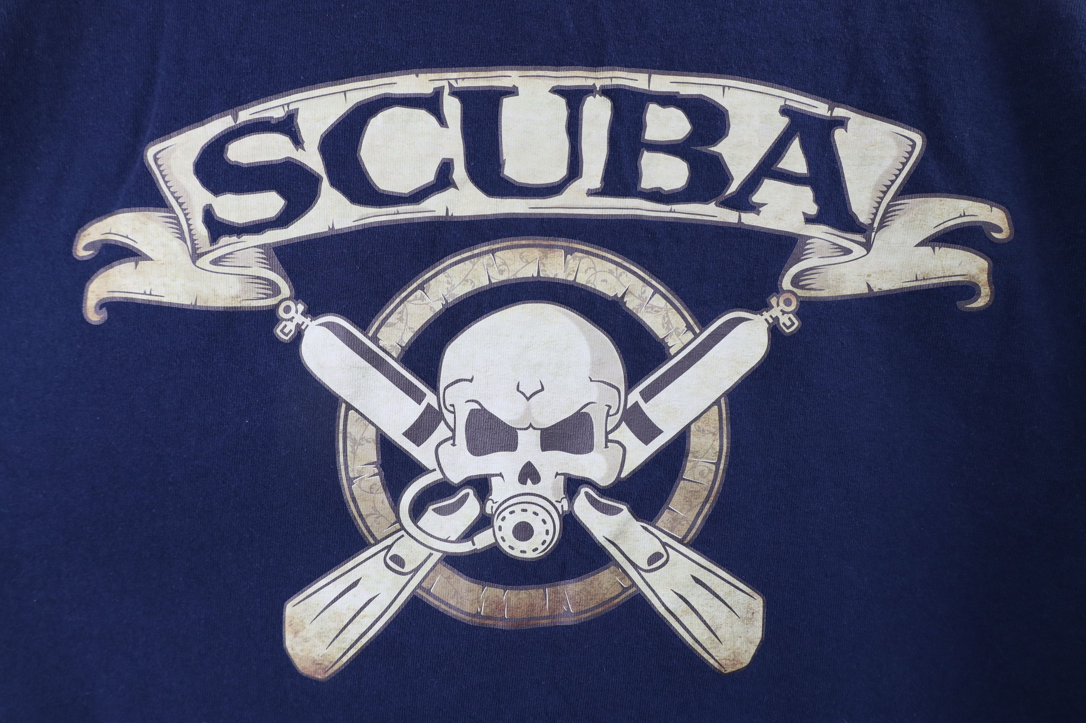 Vintage Vintage 90s Streetwear Spell Out Scuba Diving Skull T-Shirt Size US L / EU 52-54 / 3 - 8 Thumbnail
