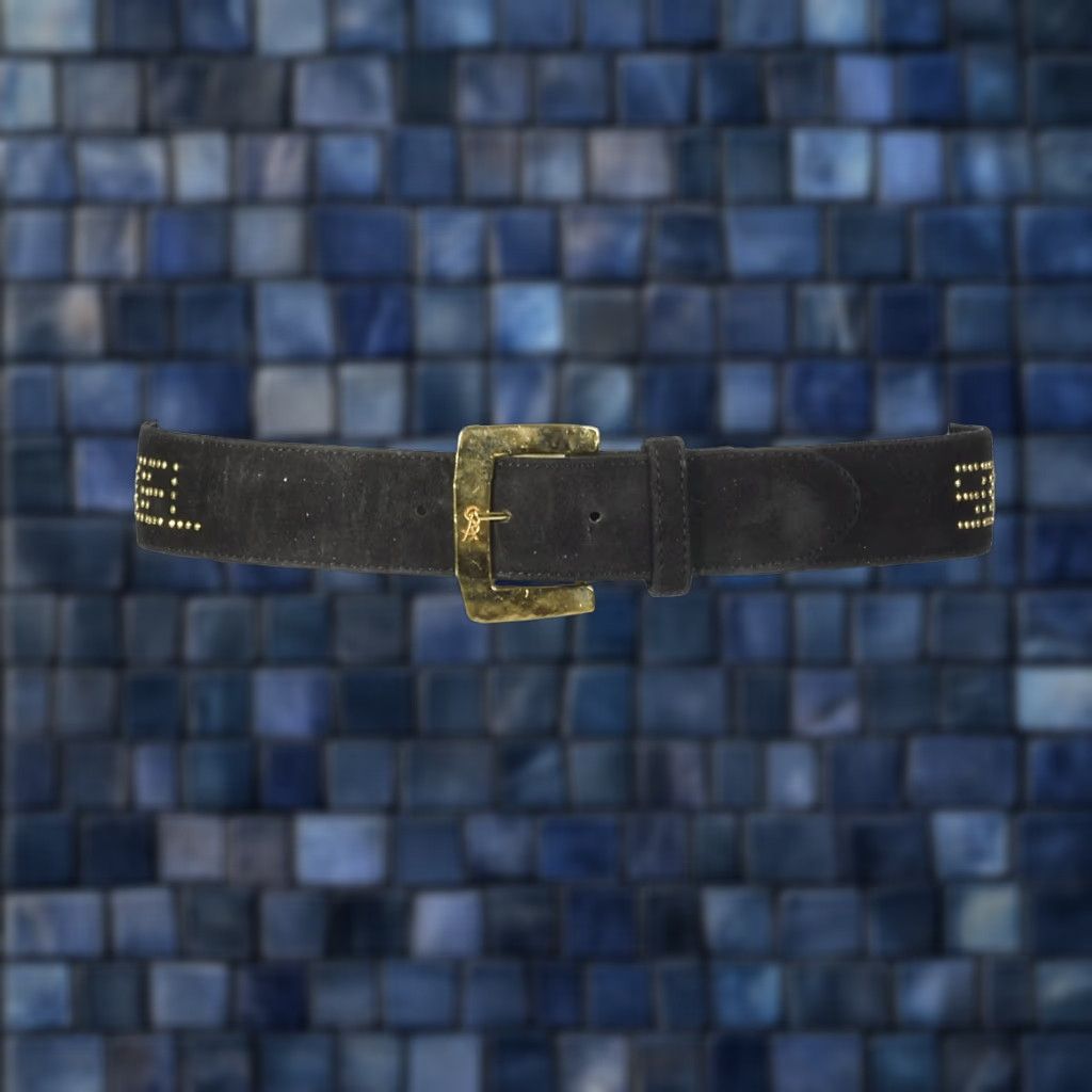 Vintage VINTAGE Sonia Rykiel Belt Leather Studded Black  display picture 3