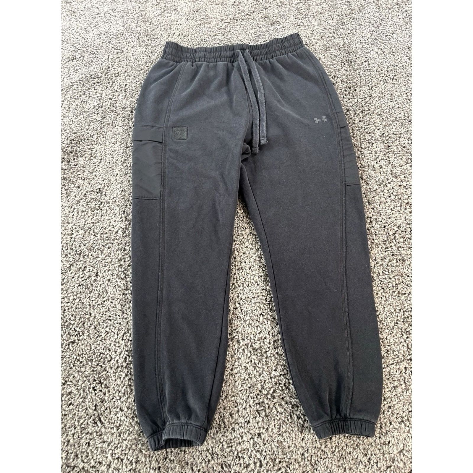 Under Armour Under Armour Project Rock Jogger Pants Women's L Black Fleece Tapered Sweatpants Size 36" / US 14 / IT 50 - 2 Thumbnail