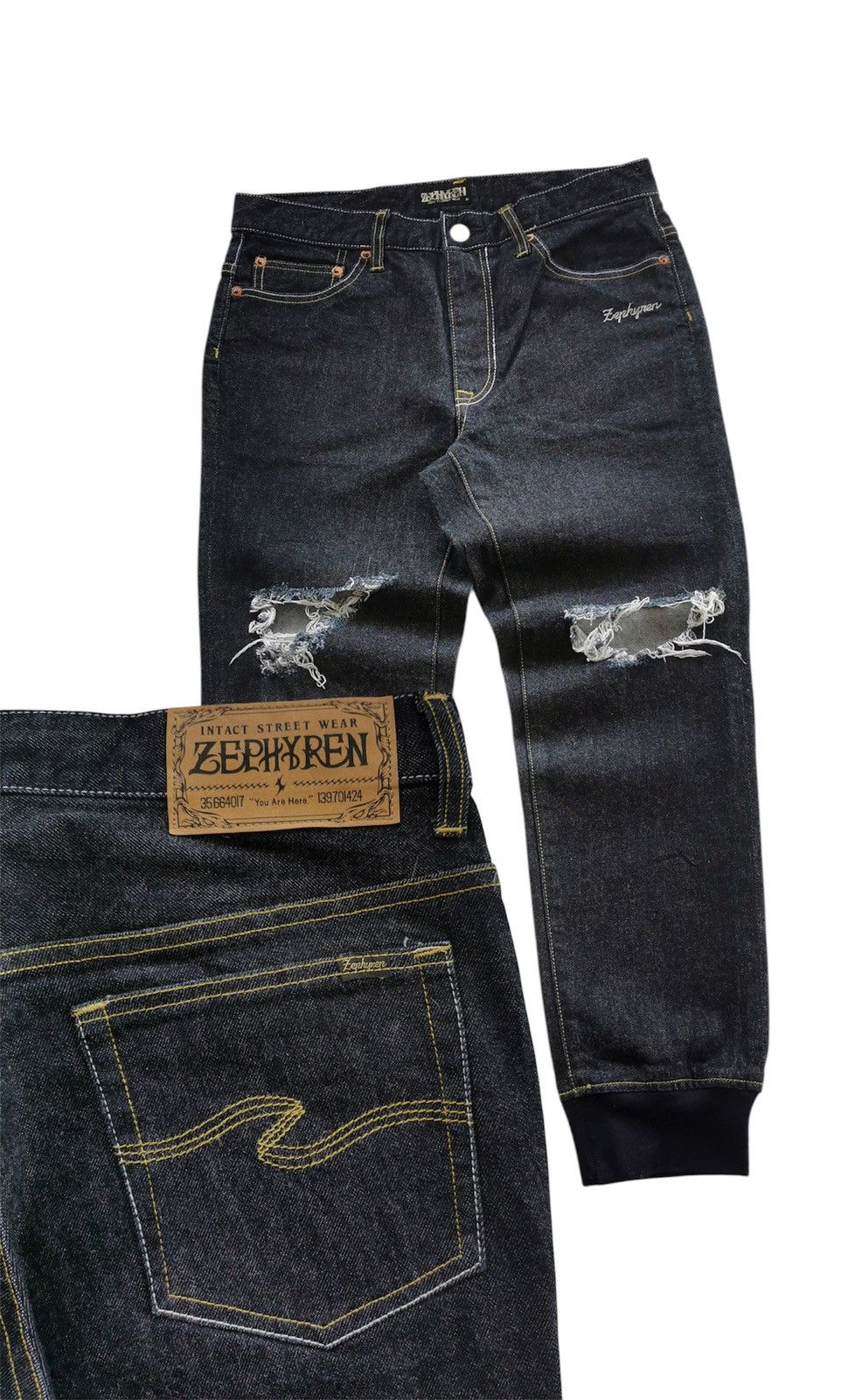 Zephyr Zephyren Japan Distressed Jogger 3q Jeans Size US 31 - 1 Thumbnail
