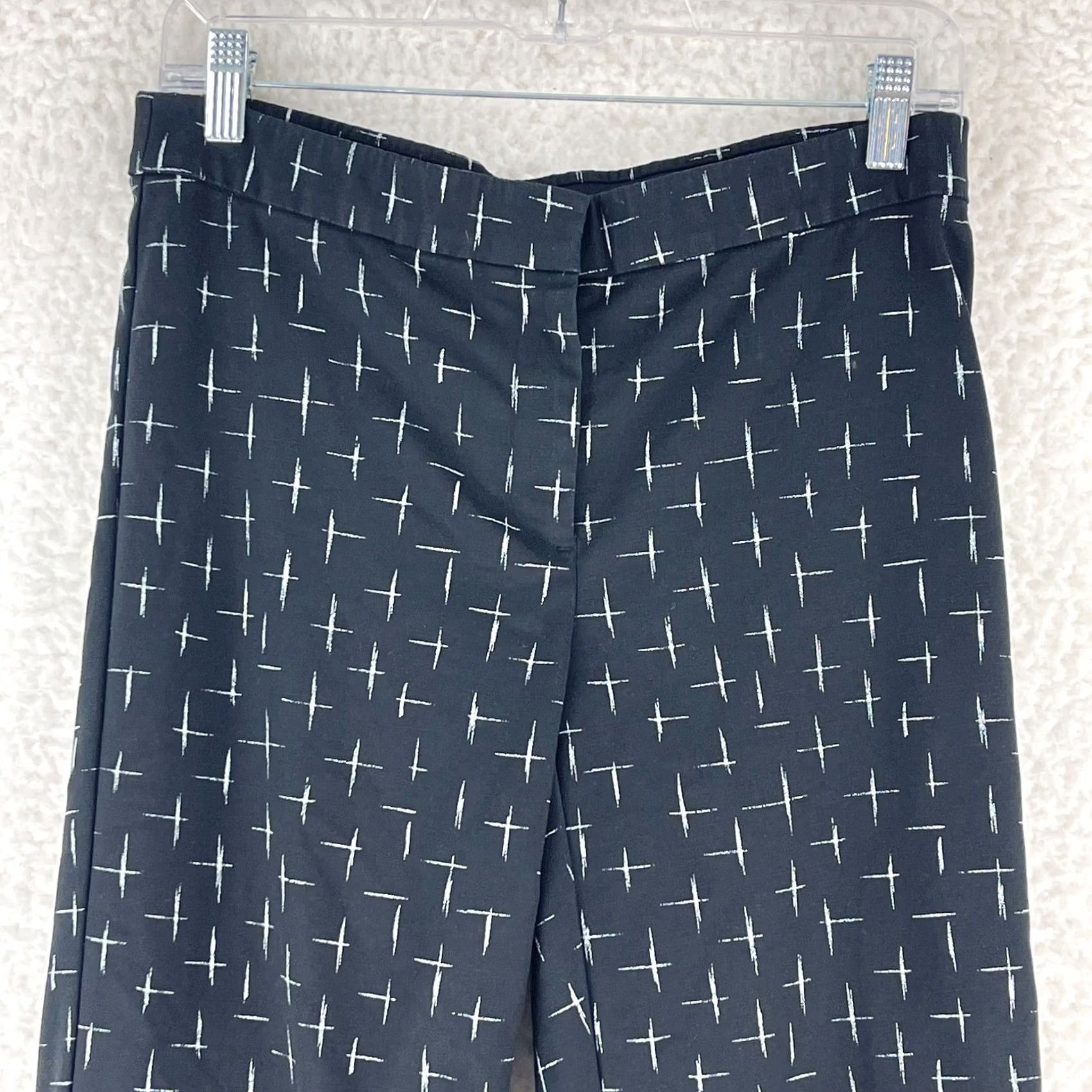 J. Jill J. Jill Black Print Flat Front Cropped Pants Womens Size 6 Geometric Cropped Straight Leg Casual Ready-to-Wear Women’s Pants Size 28" / US 6 / IT 42 - 4 Thumbnail