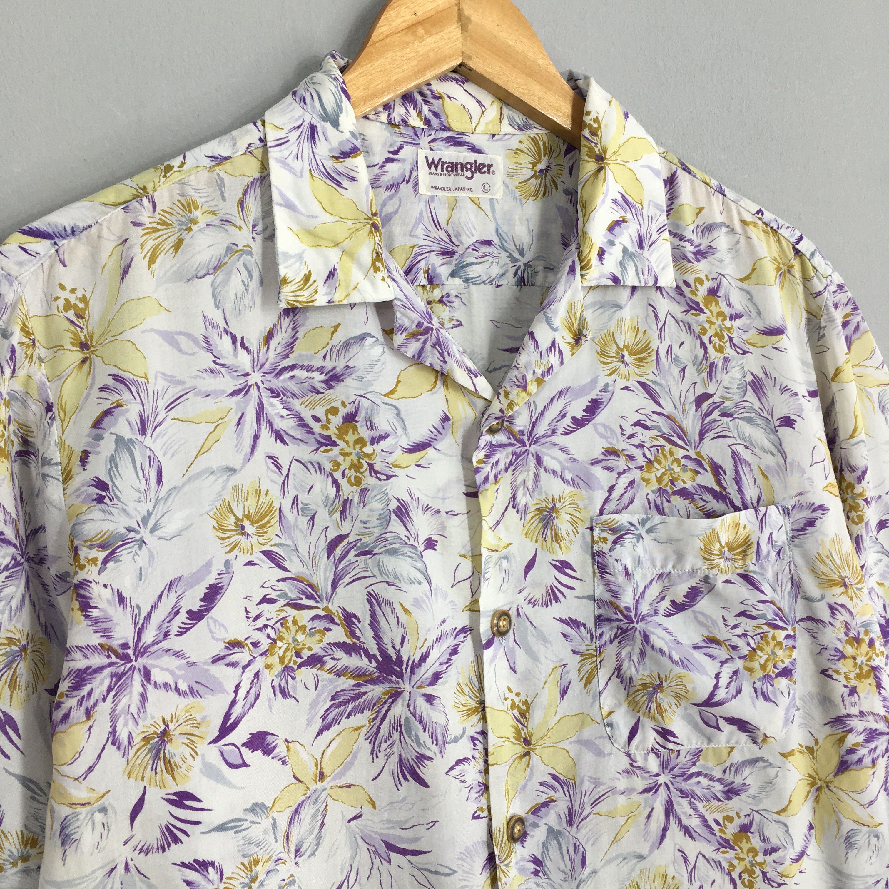 Other 90's Wrangler Hawaiian Floral Aloha Overprint Shirt Large Size US L / EU 52-54 / 3 - 3 Thumbnail