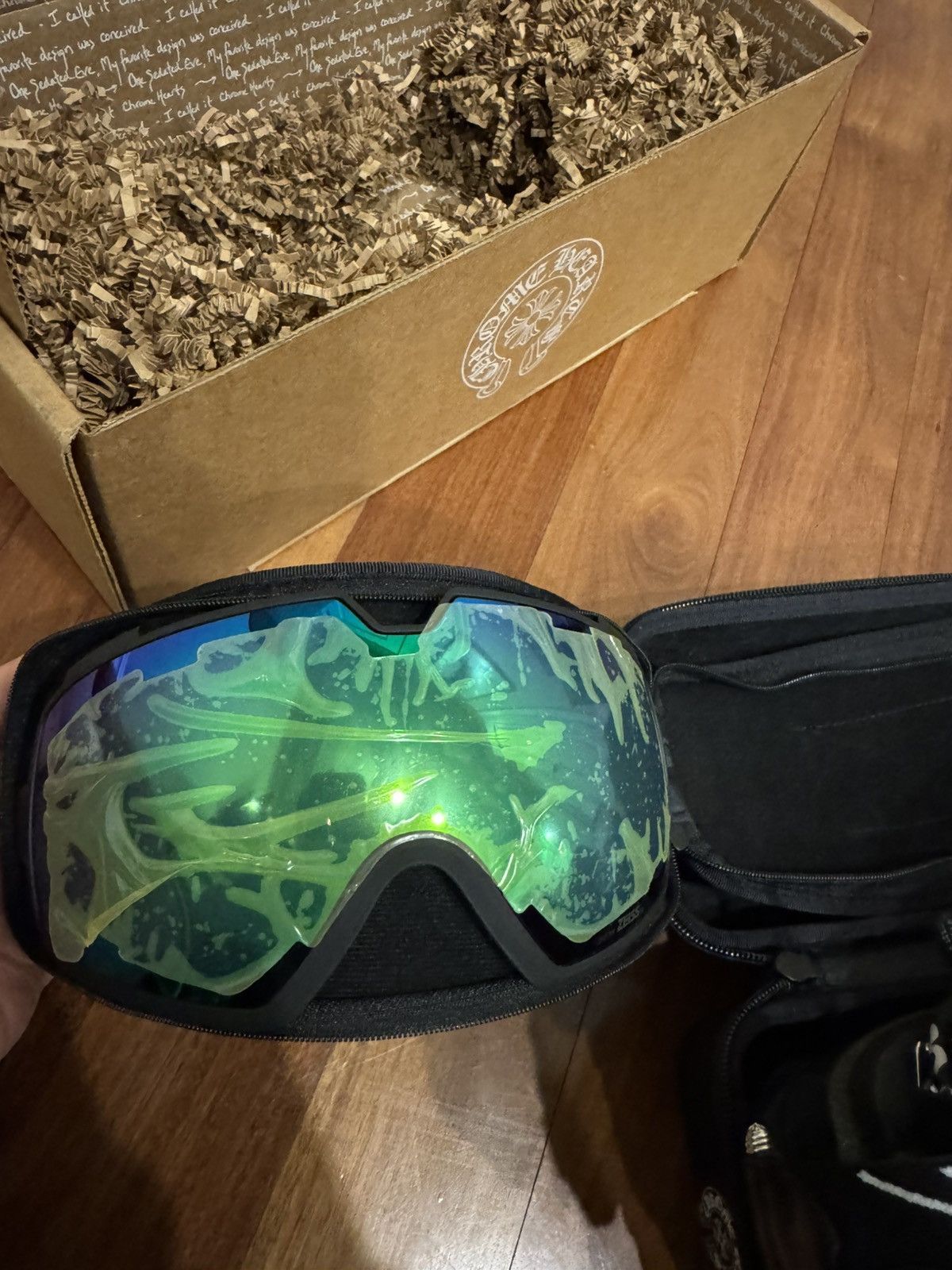 Chrome Hearts Chrome Hearts Ski Goggles – Black Leather / Silver Hardware Size ONE SIZE - 5 Thumbnail