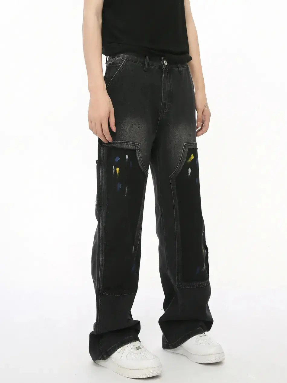 Japanese Brand Retro loose graffiti patchwork jeans Size US 32 / EU 48 - 2 Thumbnail