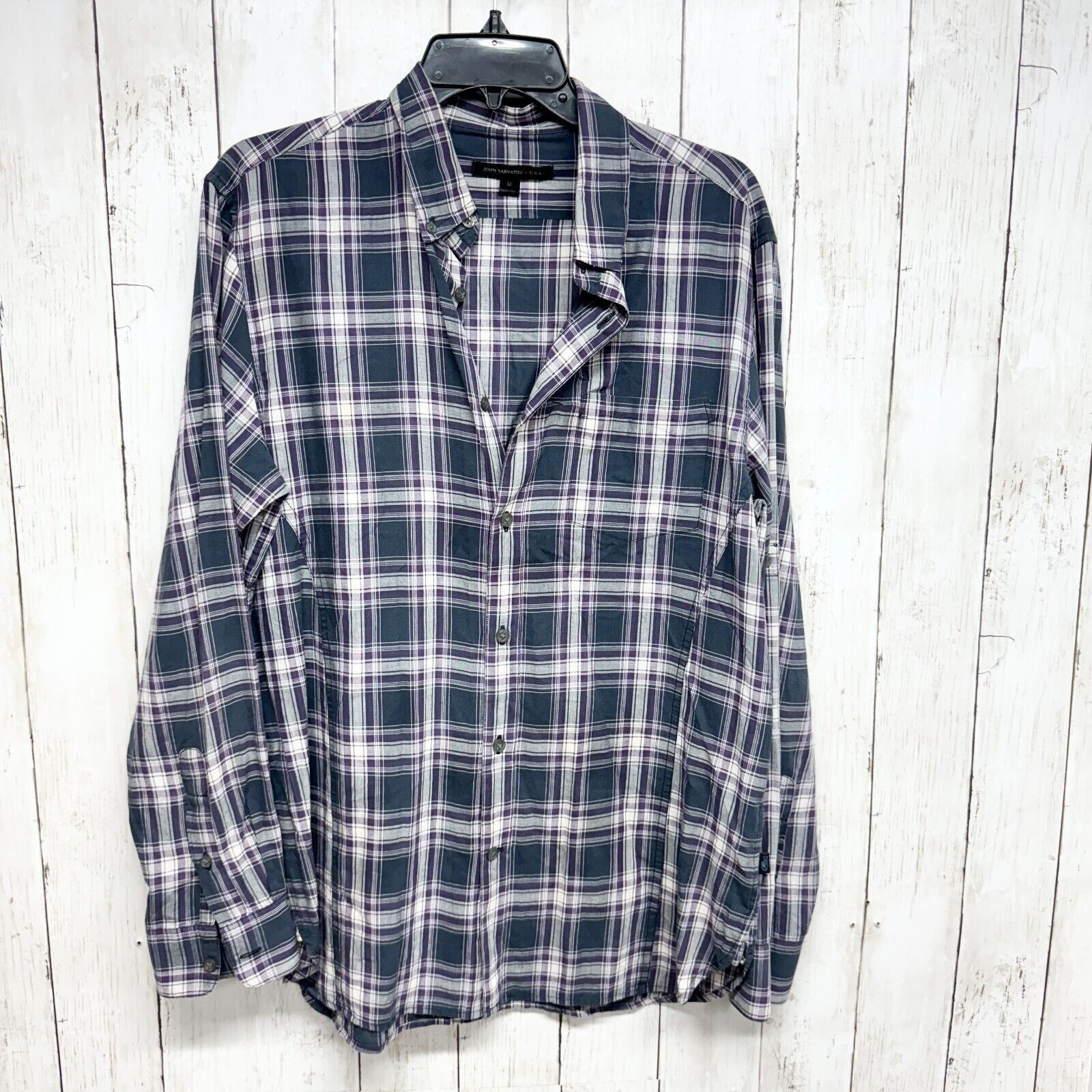 John Varvatos John Varvatos Medium Blue Plaid Button Up Long Sleeve USA Size US M / EU 48-50 / 2 - 1 Thumbnail