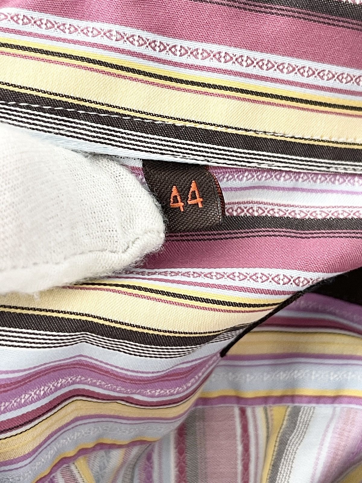 Etro STEAL! Vintage Etro Pink Base Stripe Shirt Size 44R - 8 Thumbnail