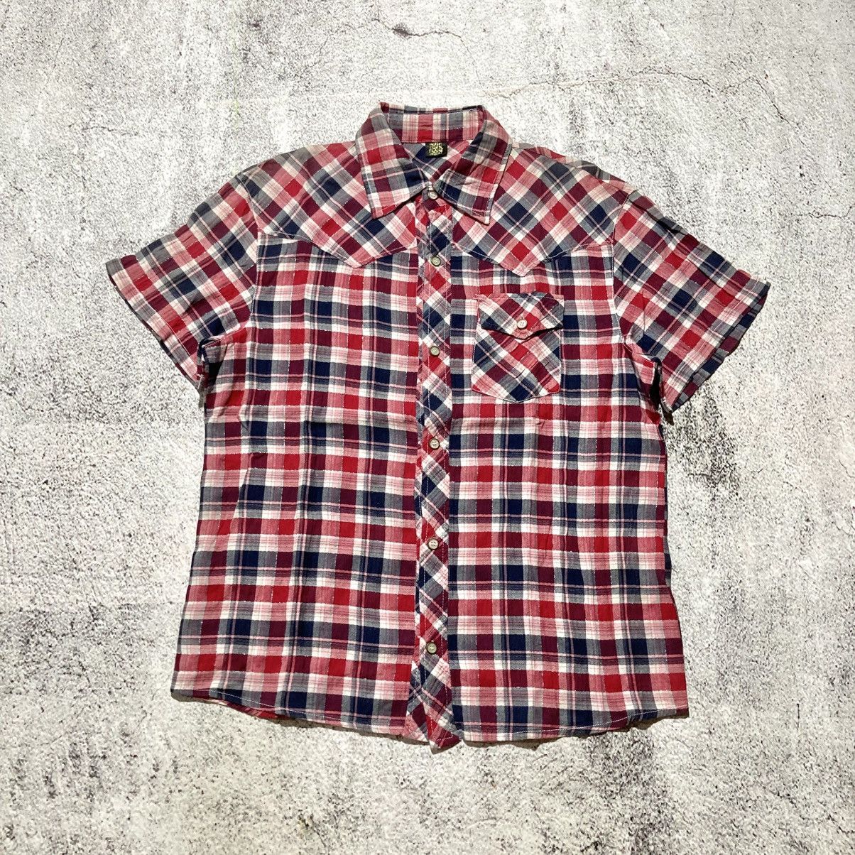 Japanese Brand 2000s Corn Flake Poem Logo Western Plaid Shirt Button Up Size US L / EU 52-54 / 3 - 9 Thumbnail