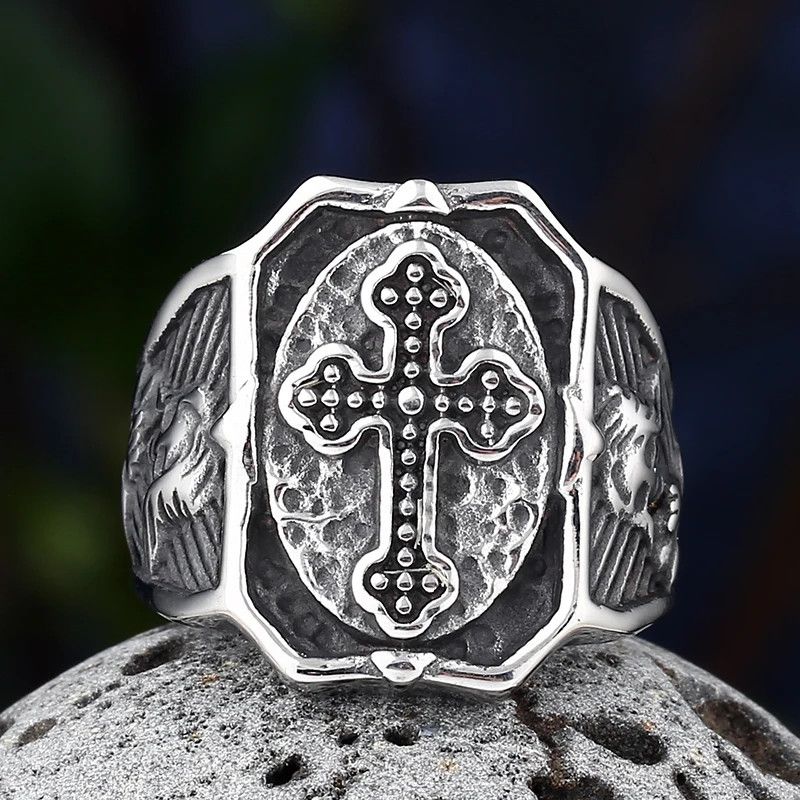 Japanese Brand × Jewelry × Vintage Cross Ring With Calvarium Skull Size ONE SIZE - 3 Thumbnail