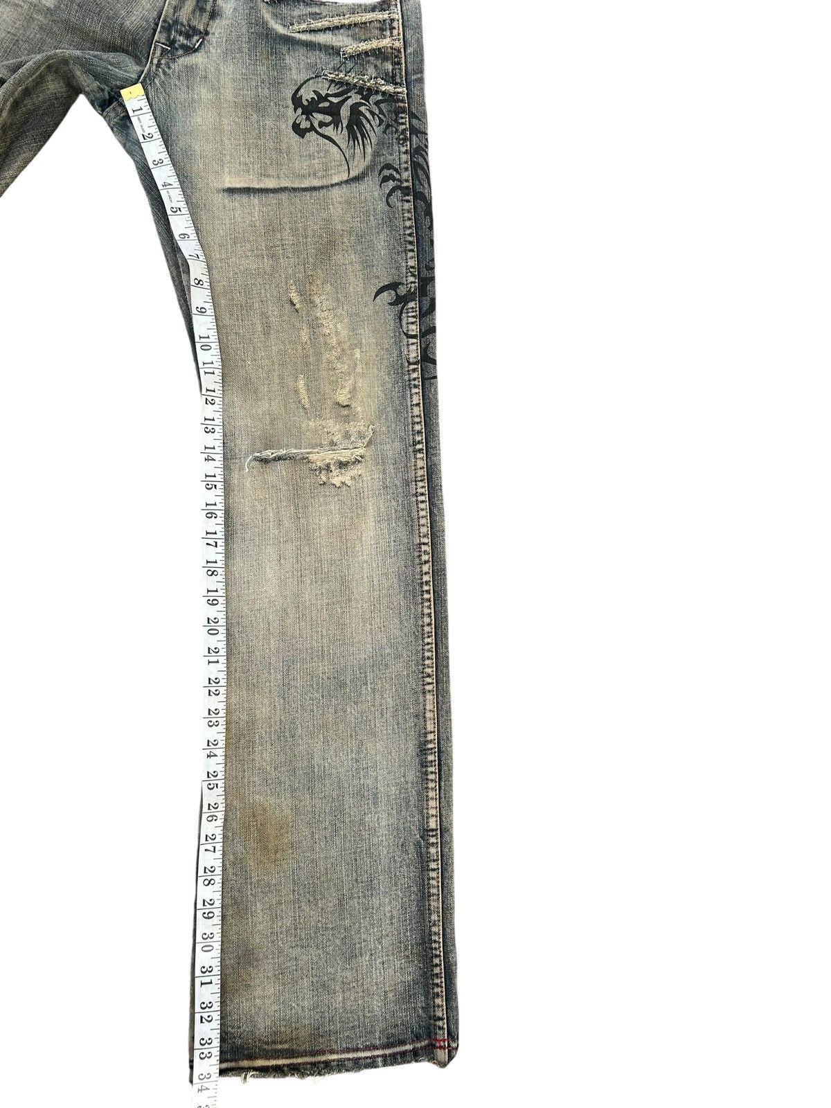 Kapital Flare Semantic design Rusty Faded Distressed Denim Jeans Size US 30 / EU 46 - 21 Thumbnail