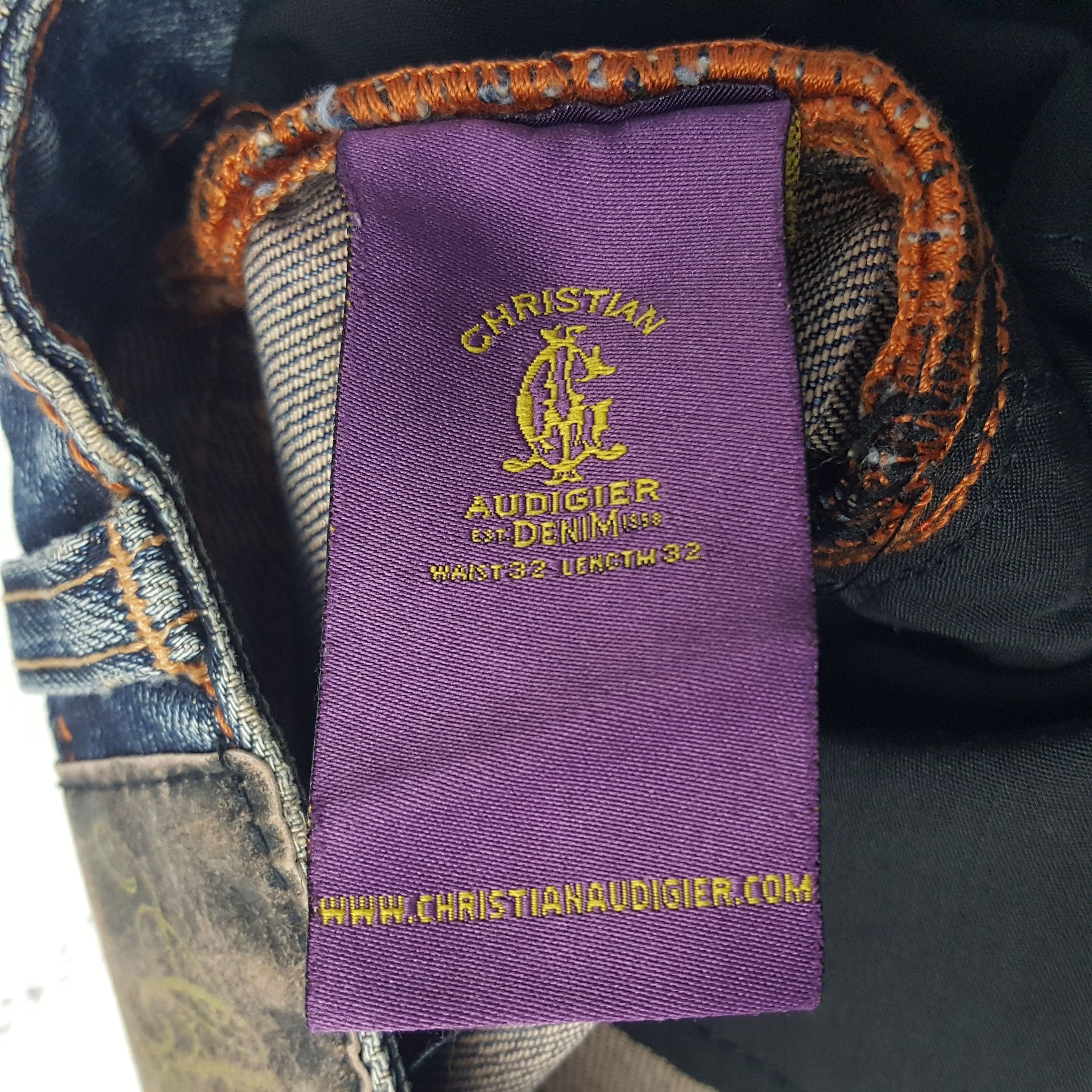 Christian Audigier × Vintage Vintage Christian Audigier Custom Art Logo Denim Jeans Size US 30 / EU 46 - 14 Thumbnail