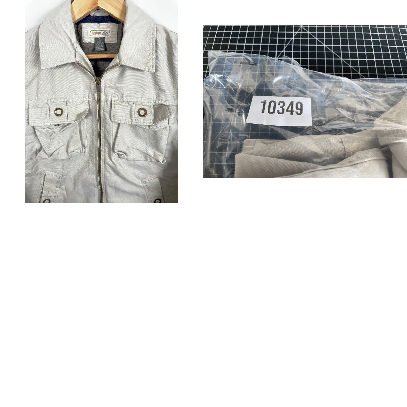 Vintage VINTAGE Urban Pipeline Jacket Canvas Blanket Lined Bomber Coat Short Zip Wool Lining Men Small Beige 90s Hipster Workwear Mens Size US S / EU 44-46 / 1 - 10 Thumbnail