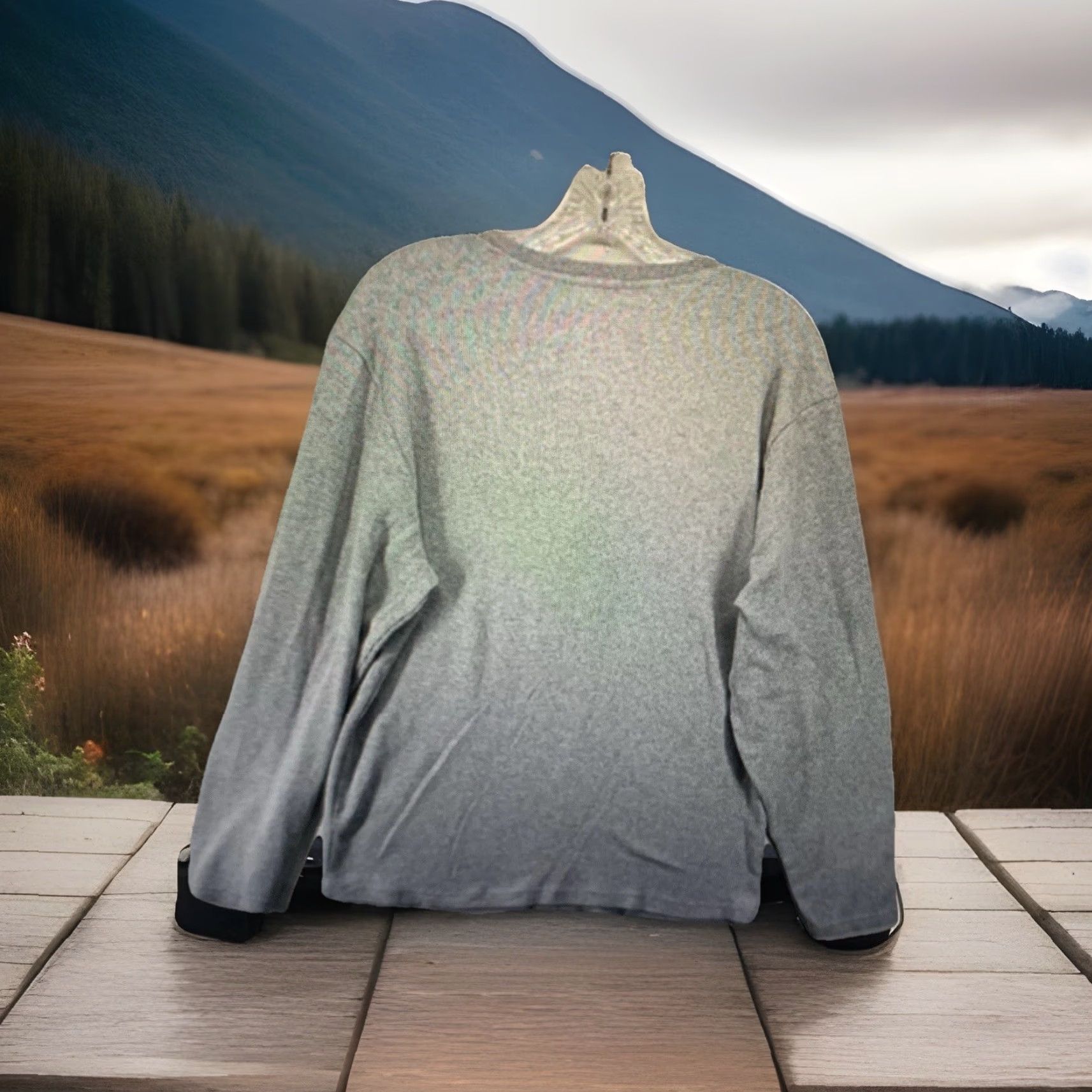 Lucky Brand VINTAGE Lucky Brand Thermal Shirt Men XL Henley Long Sleeve 90s Outdoor Logo Gray Size US XL / EU 56 / 4 - 2 Thumbnail