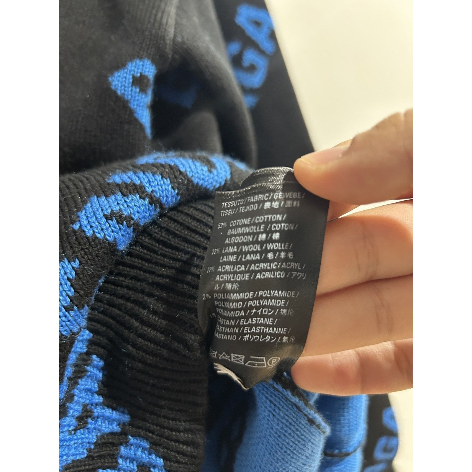 Balenciaga BALENCIAGA BLUE MONOGRAM SWEATER SIZE SMALL PREOWNED Size US S / EU 44-46 / 1 - 4 Thumbnail