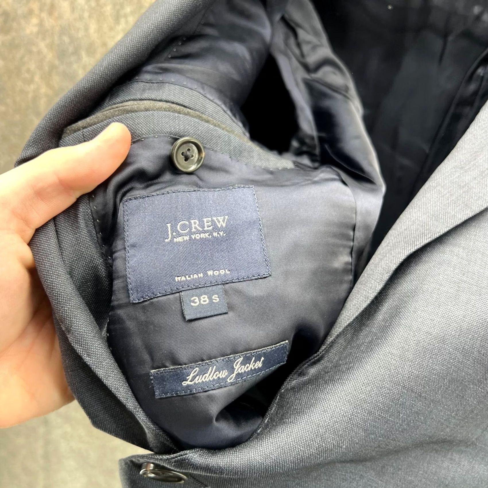 J.Crew J. Crew Blazer Men 38S Blue Wool Single-Breasted Two-Button Jacket Coat Short Length Dress Suit Tuxedo Style Village? Size 38R - 4 Thumbnail