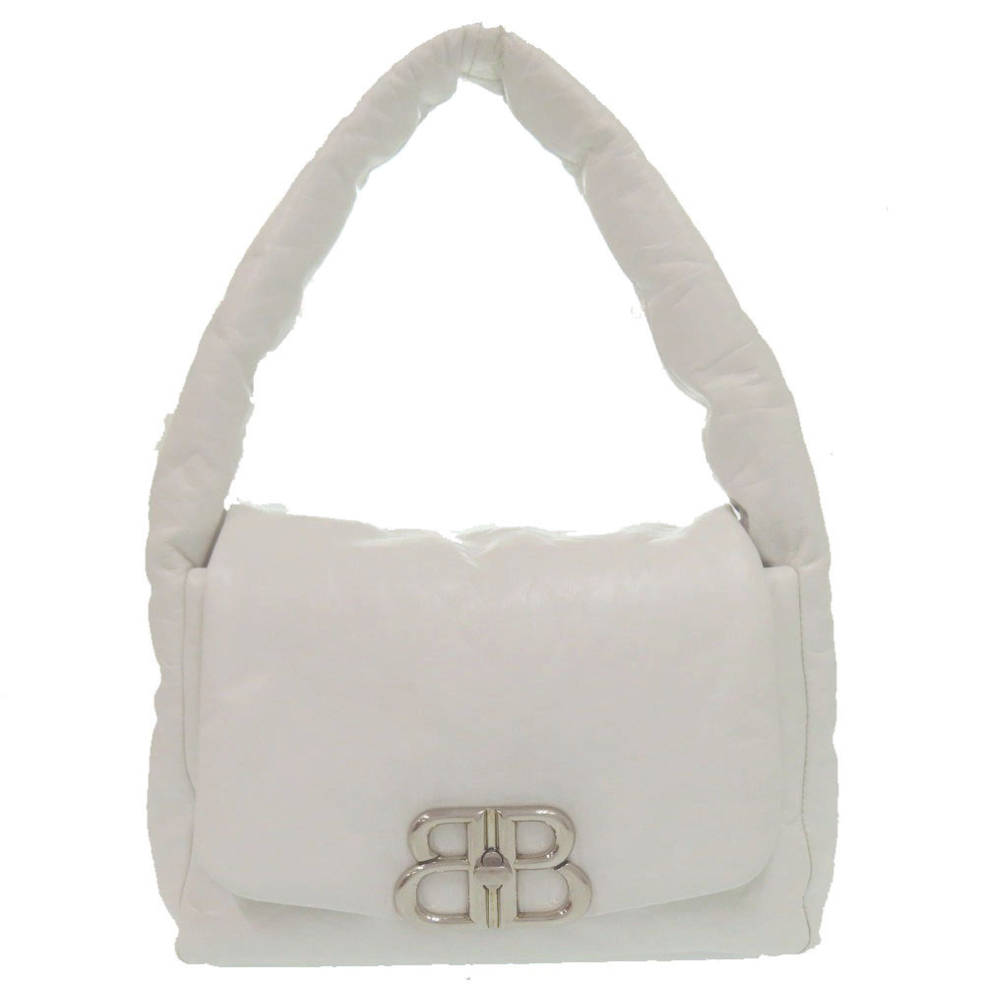 Balenciaga Excellent condition Balenciaga Monaco sling bag, BB logo, 787896, silver hardware, calf leather, white, handbag, one-shoulder 1386BALENCIAGA Size ONE SIZE - 1 Thumbnail