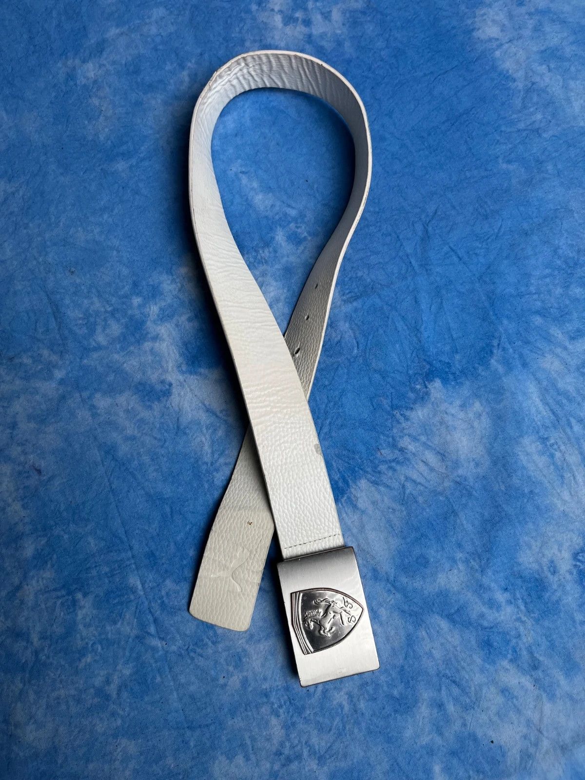 Ferrari × Puma Vintage 00s Puma x Ferrari White Real Leather Belt Size 32 - 1 Thumbnail