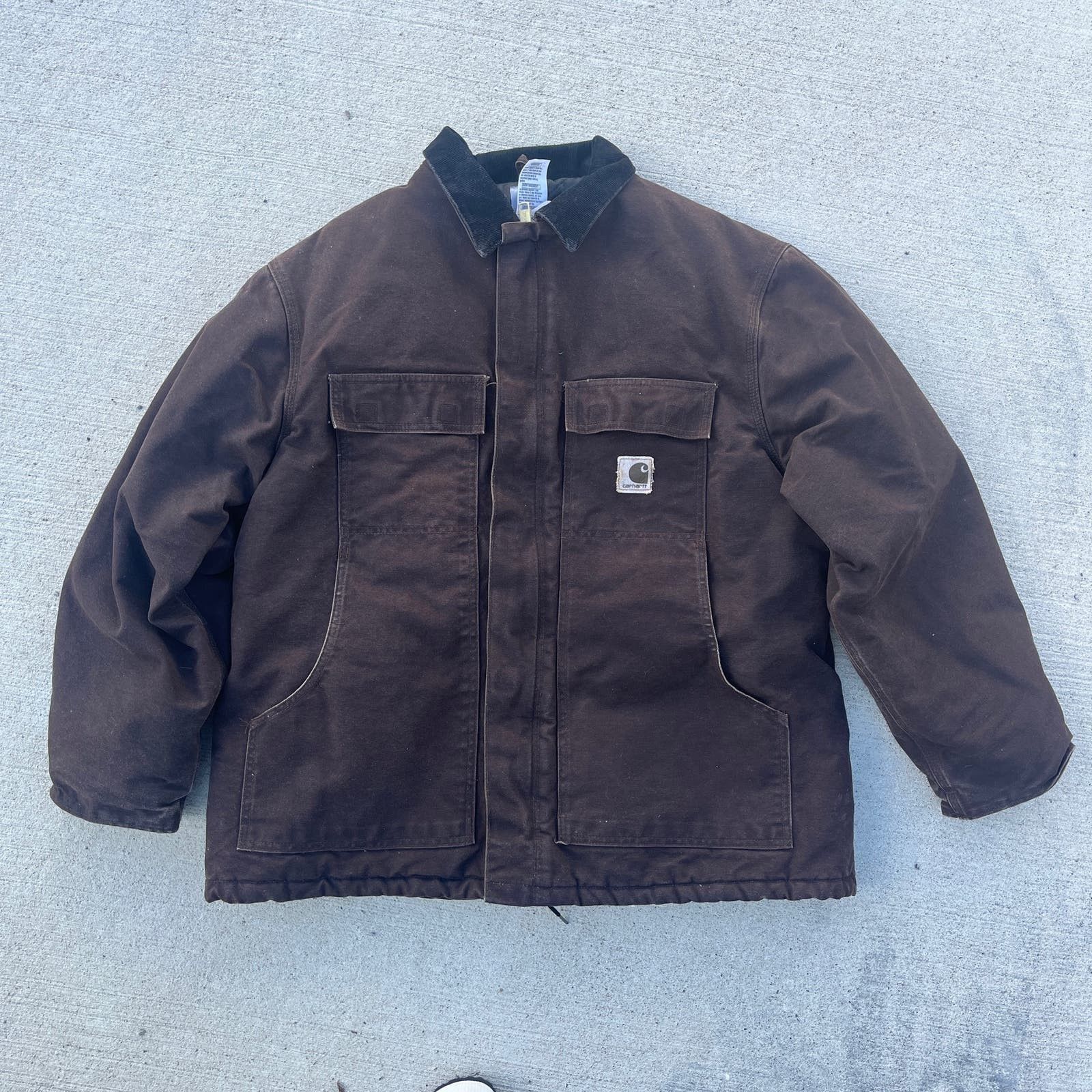 image of Brown Men’S Carhartt Quilt Lined Jacket Size Xl, Men's