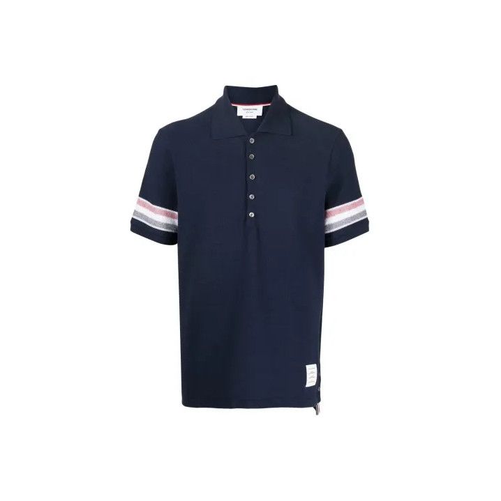 Thom Browne Thom Browne Color-Blocked Stripe Polo Shirt Size US L / EU 52-54 / 3 - 1 Thumbnail