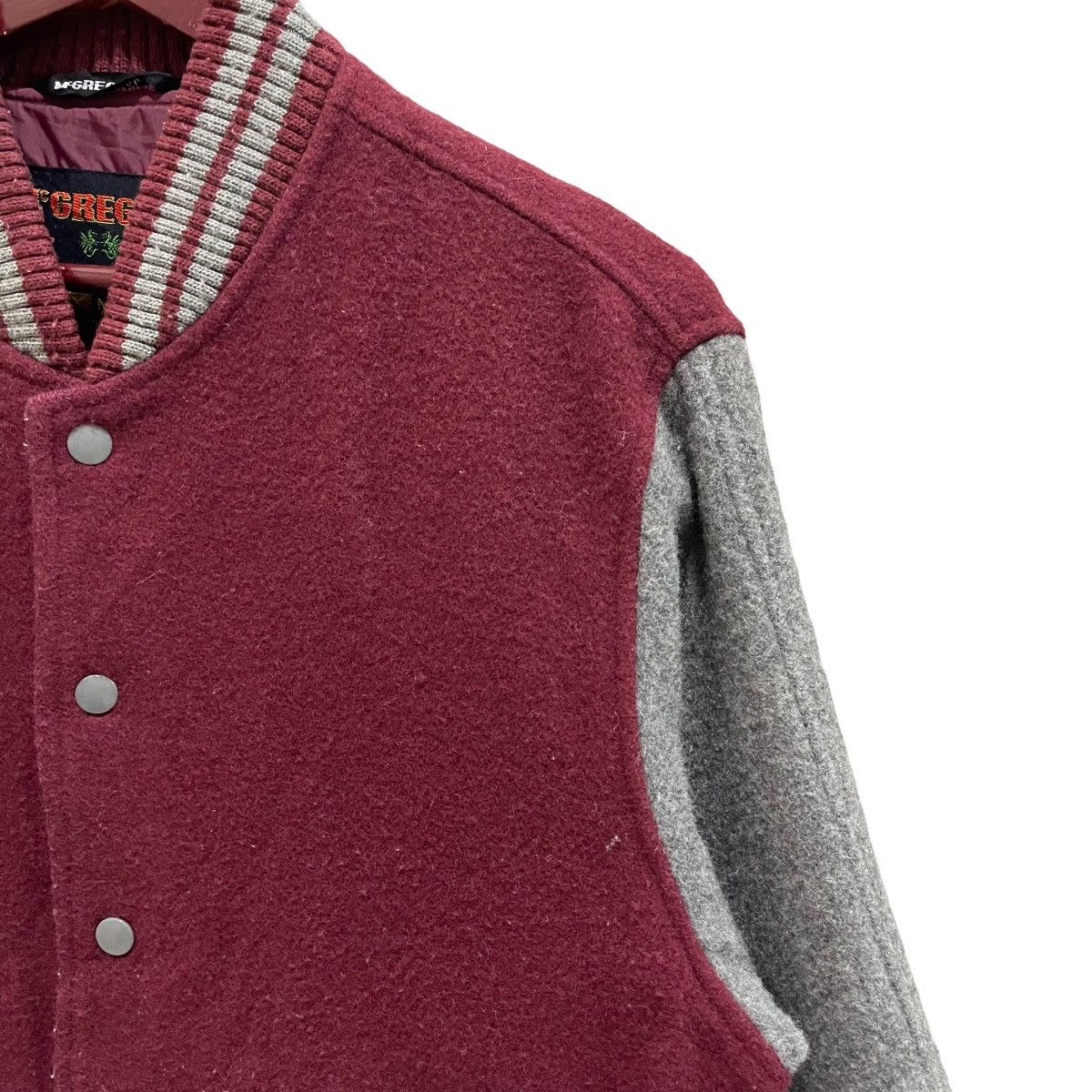 McGregor × Vintage Vintage 90s McGregor Plaid Snap Button Wool Varsity Jacket Size US M / EU 48-50 / 2 - 3 Thumbnail