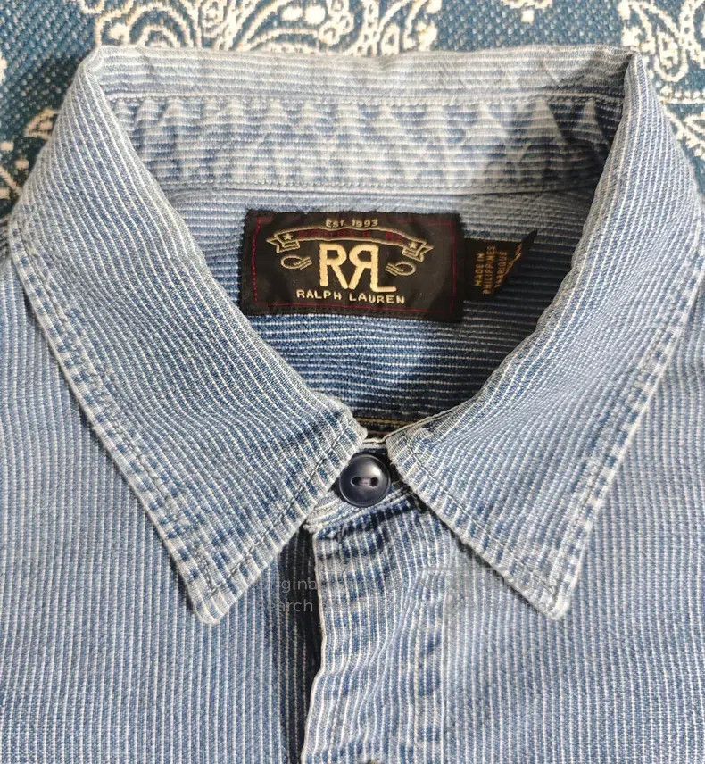 RRL Ralph Lauren RRL Ralph Lauren Striped Shirt Indigo Dye Size US M / EU 48-50 / 2 - 4 Thumbnail