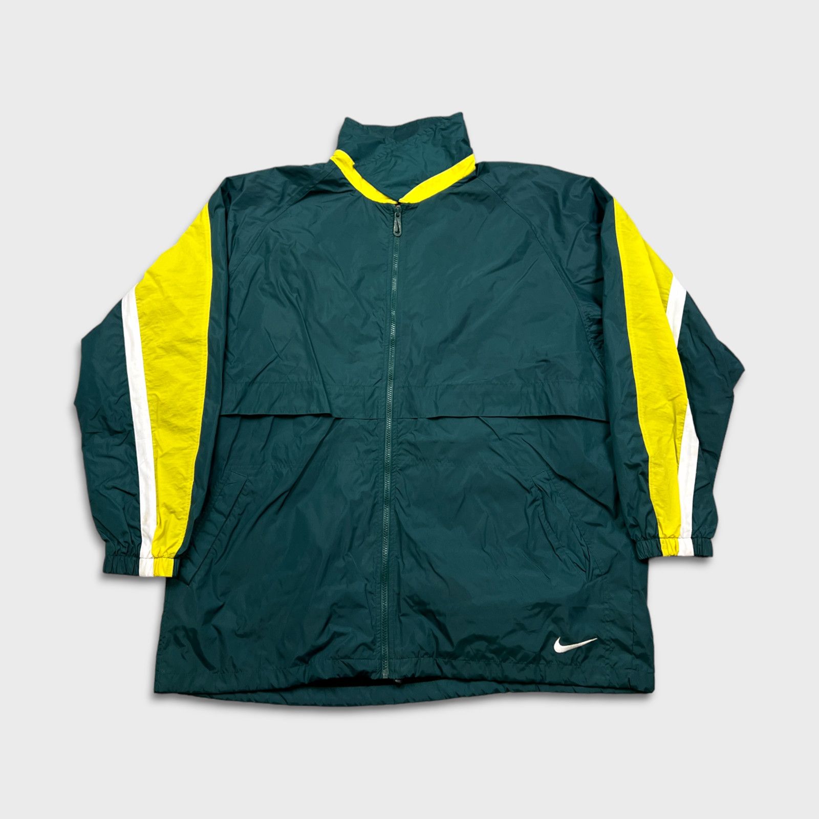 Nike × Vintage VTG 90s Nike Jacket XL Swoosh Full Zip Windbreaker Outdoor Size US XL / EU 56 / 4 - 1 Thumbnail
