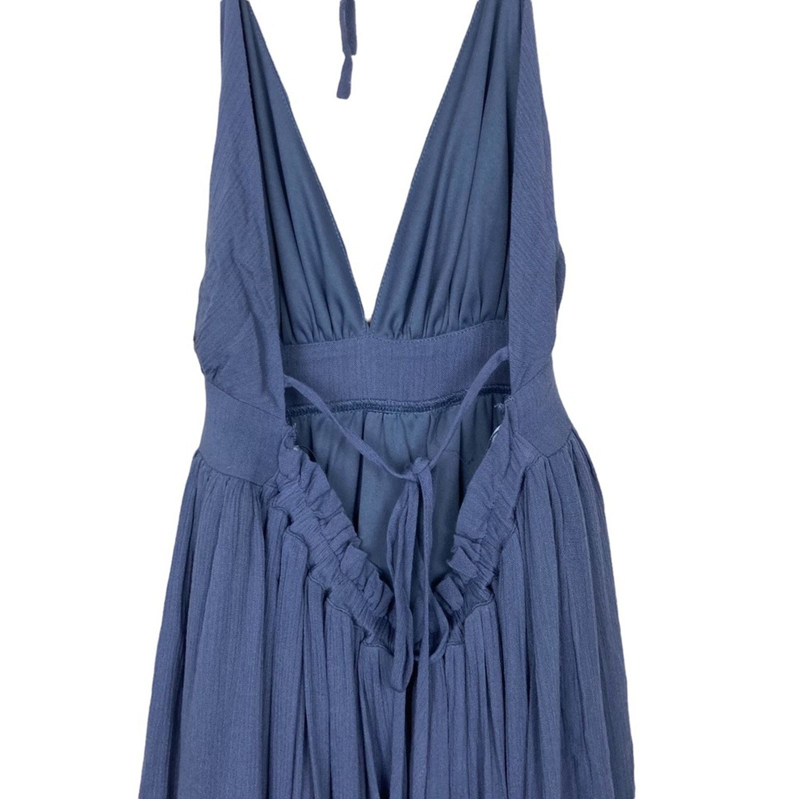 Other Windsor Blue Tiered Ruffle Backless Halter Dress Sz S Size S / US 4 / IT 40 - 5 Thumbnail