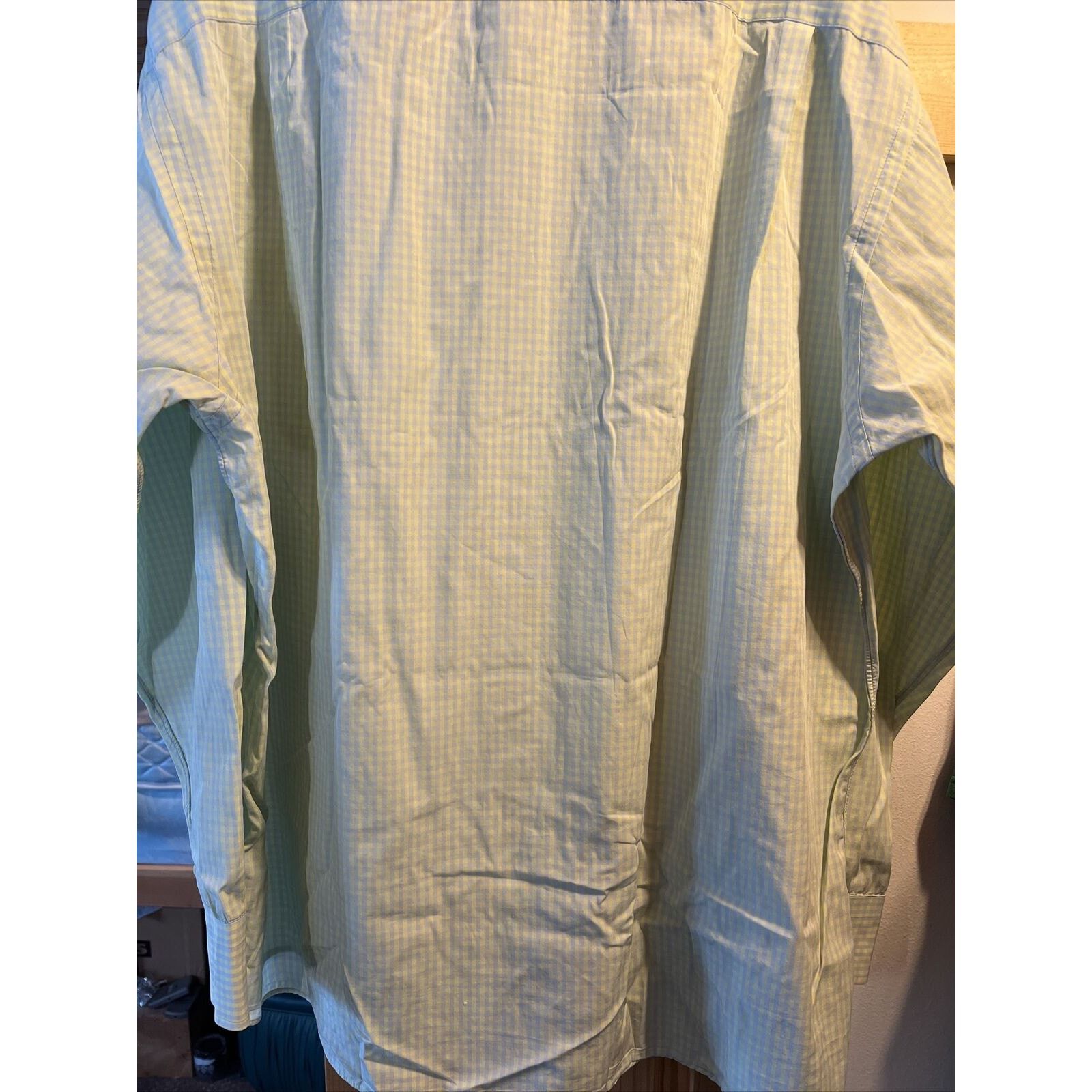 Burberry Burberry London Men's L Yellow Gray Check LS cotton Shirt Size US L / EU 52-54 / 3 - 11 Thumbnail