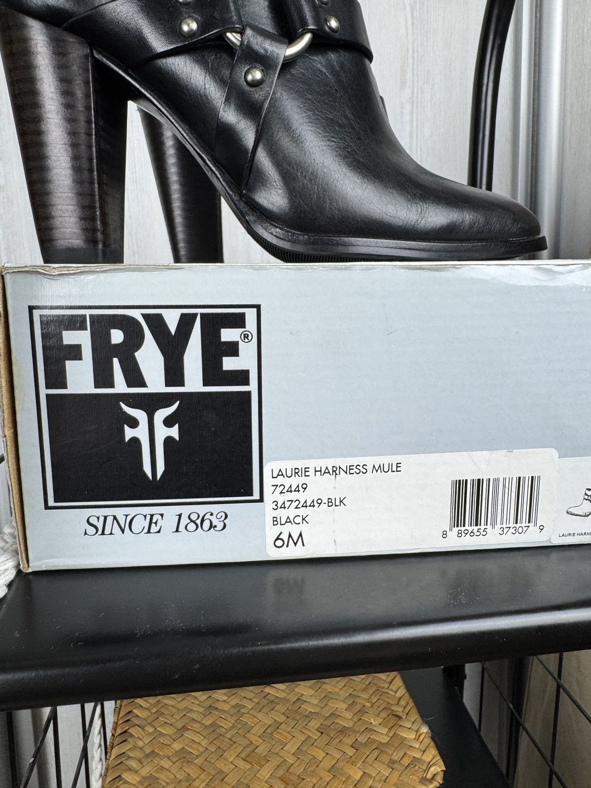 Frye Frye Laurie HarnessBlack leather Mules boots size 6 w box Size US 6 / IT 36 - 2 Thumbnail