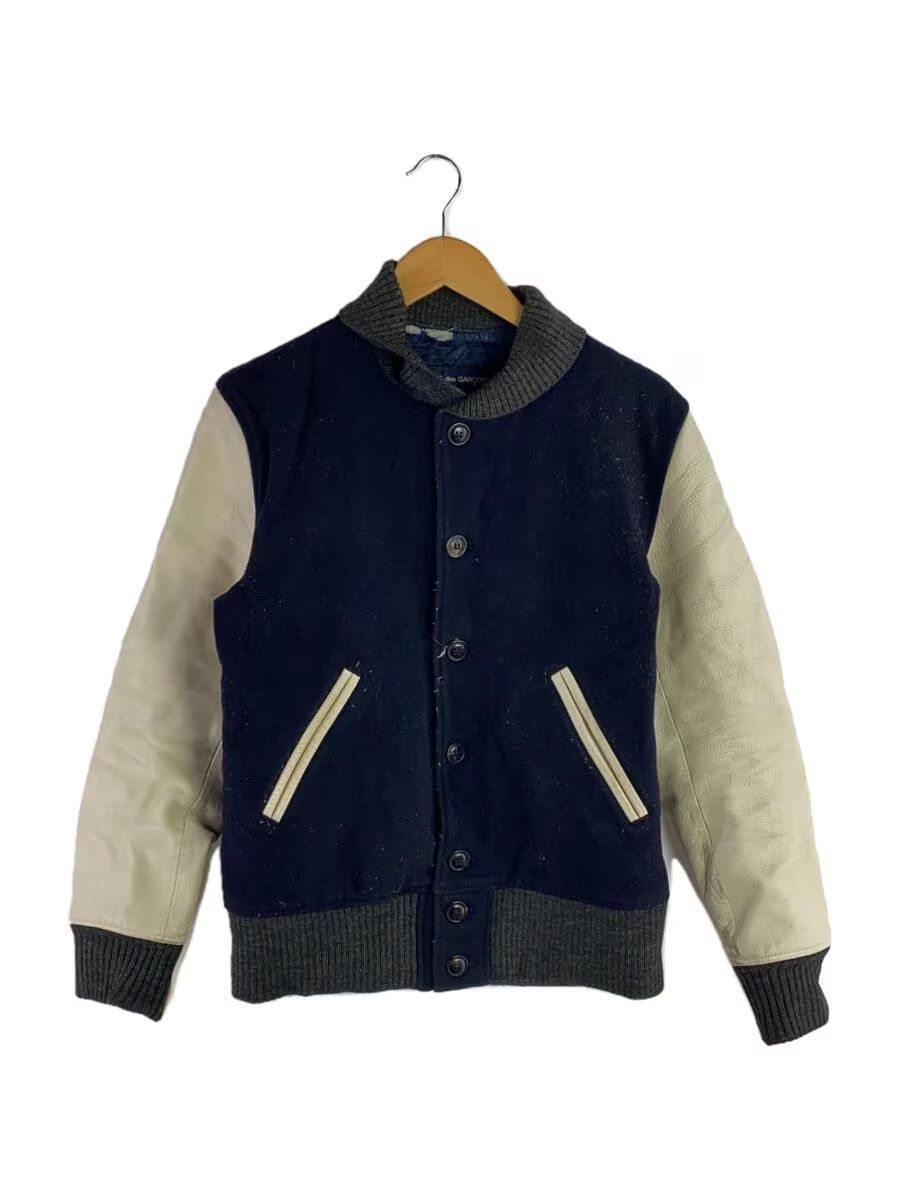 image of Comme Des Garcons x Comme Des Garcons Homme Varsity Stadium Jacket in Navy, Men's (Size Small)