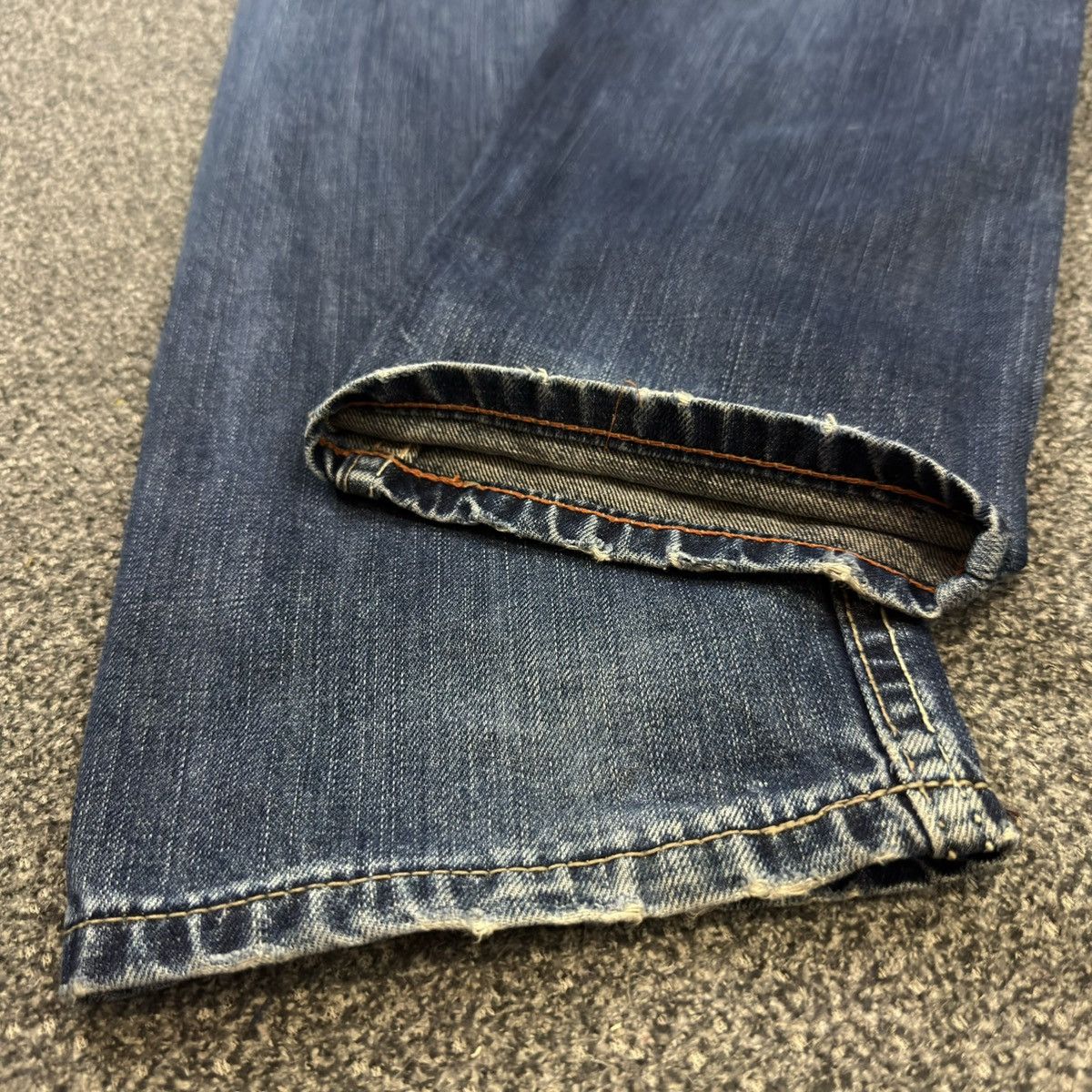 Levi's Made & Crafted Distressed Levis 504 Straight Unisex Y2k Washed Jeans Size US 31 - 12 Thumbnail