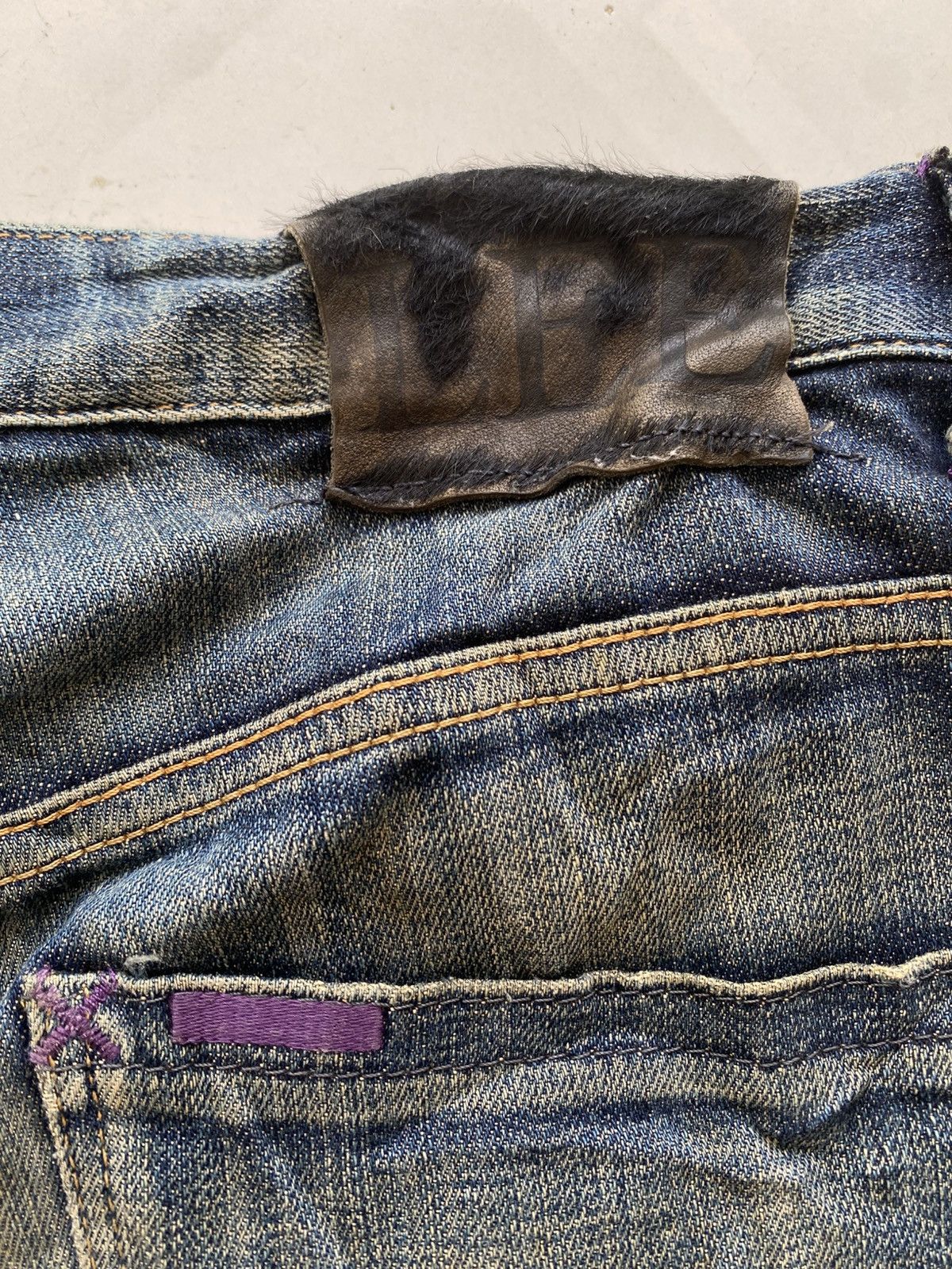Lee Lee x TK Mixpice Purple Yarn Thrased Denim Size US 34 / EU 50 - 13 Thumbnail