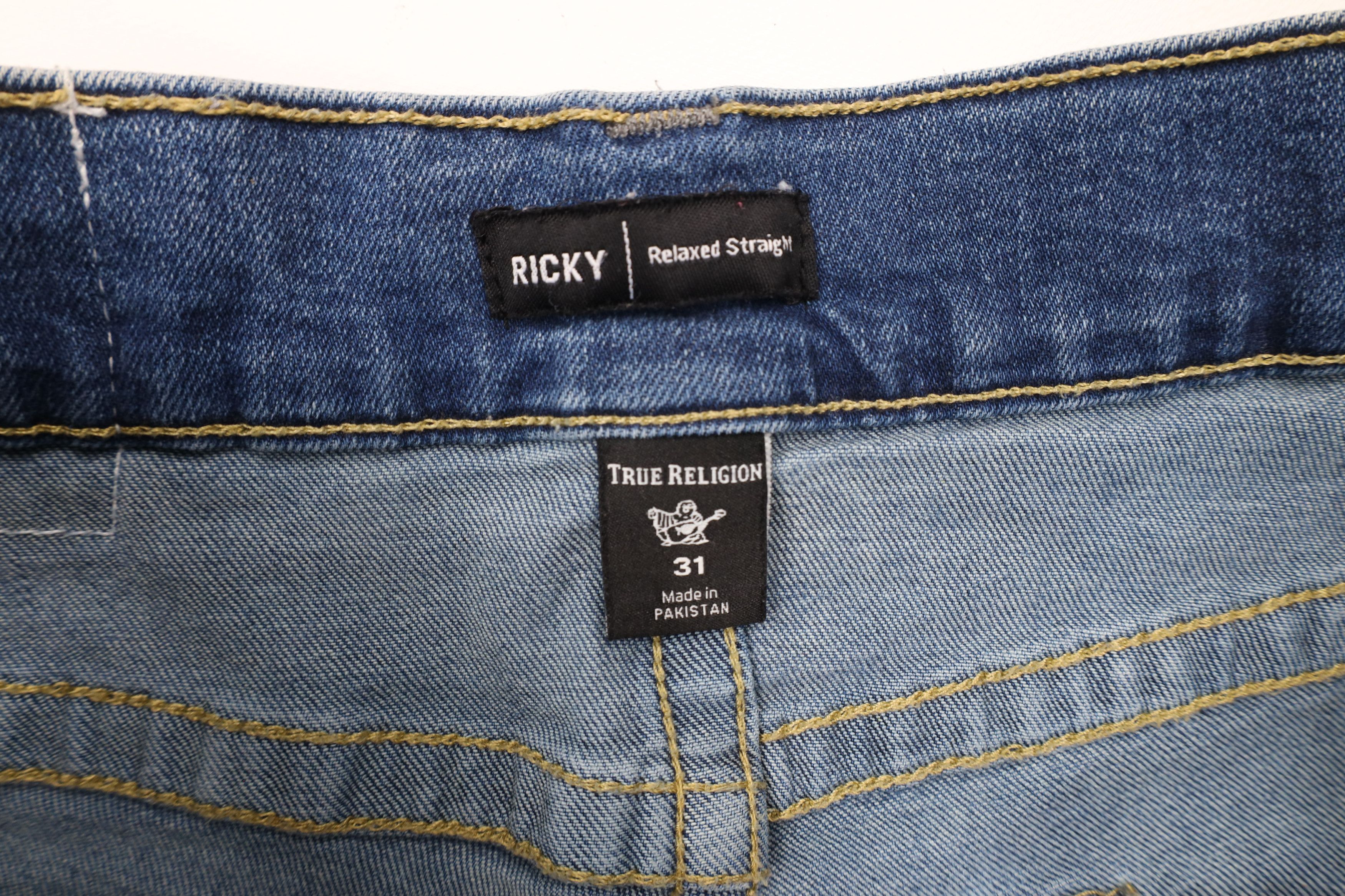 True Religion × Vintage True Religion Stretch Ricky Relaxed Straight Leg Jeans Size US 31 - 7 Thumbnail