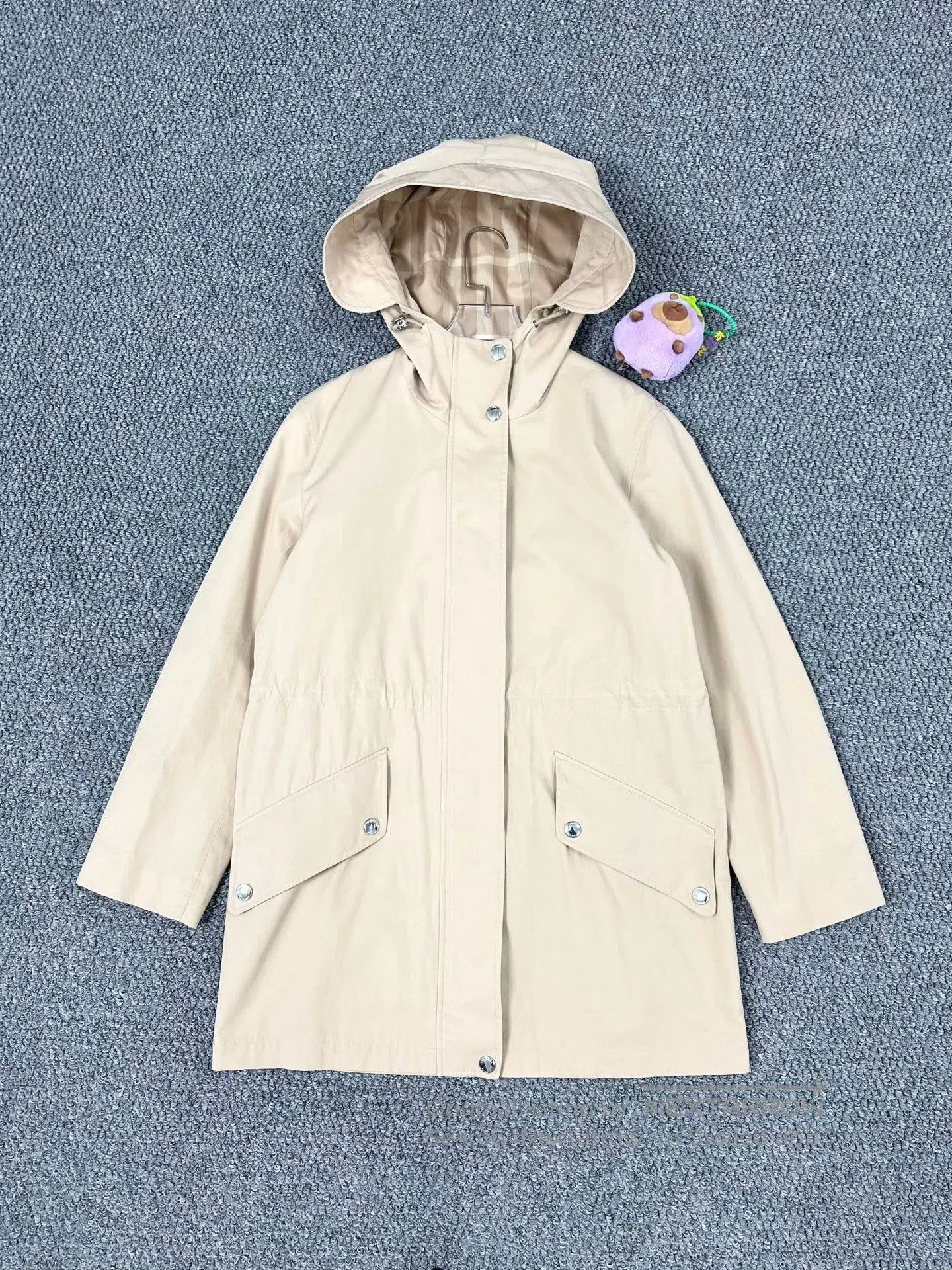 Burberry Burberry Beige Classic Memory Plaid Hooded Trench Coat| Size XXS / US 00 / IT 34 - 1 Thumbnail