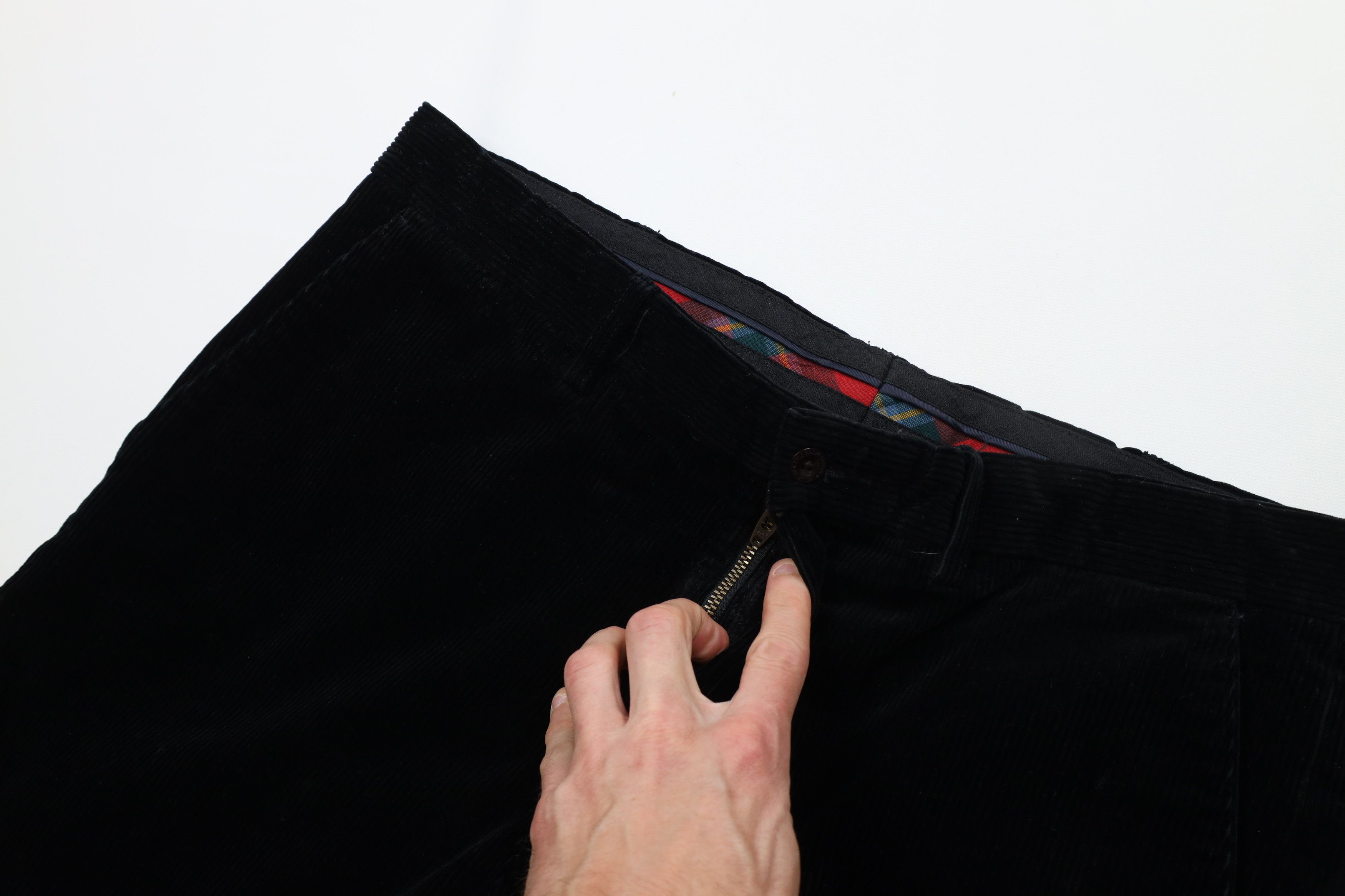 Ralph Lauren Vintage 90s Ralph Lauren Heavy Wide Leg Corduroy Pants Black Size US 36 / EU 52 - 7 Thumbnail