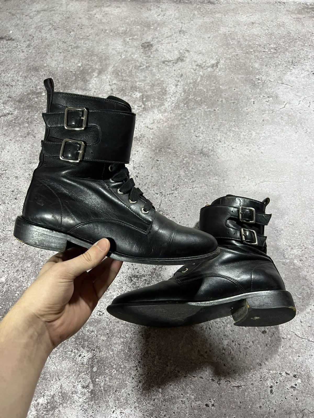 Japanese Brand Avant garde belted ankle boots Leather 38 Size US 8 / IT 38 - 1 Thumbnail