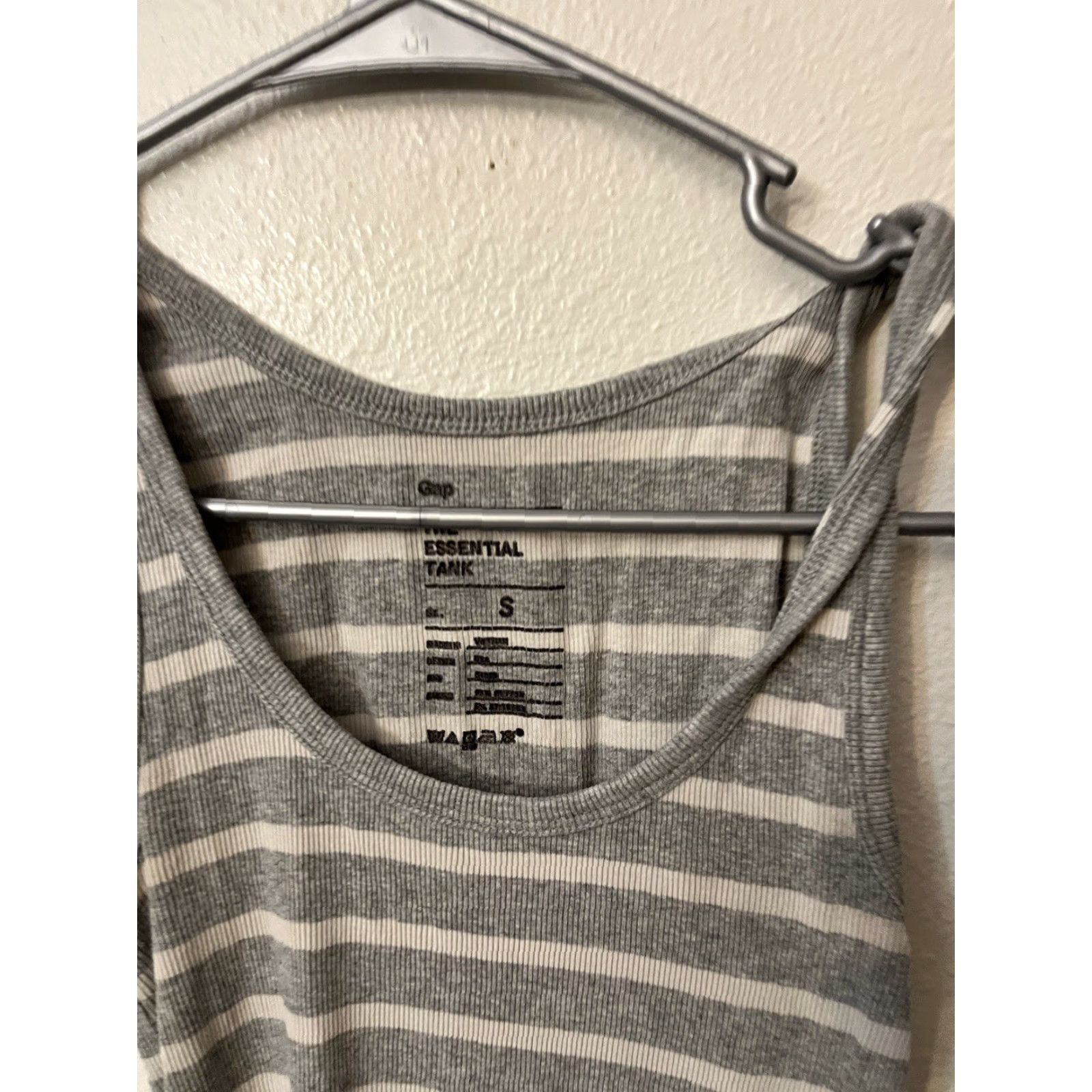 Gap Gap Essential Tank Women Tank S Gray Striped Sleeveless Crew Neck Tie Casual Bohemian Colorful Lightweight Womens Size S / US 4 / IT 40 - 2 Thumbnail
