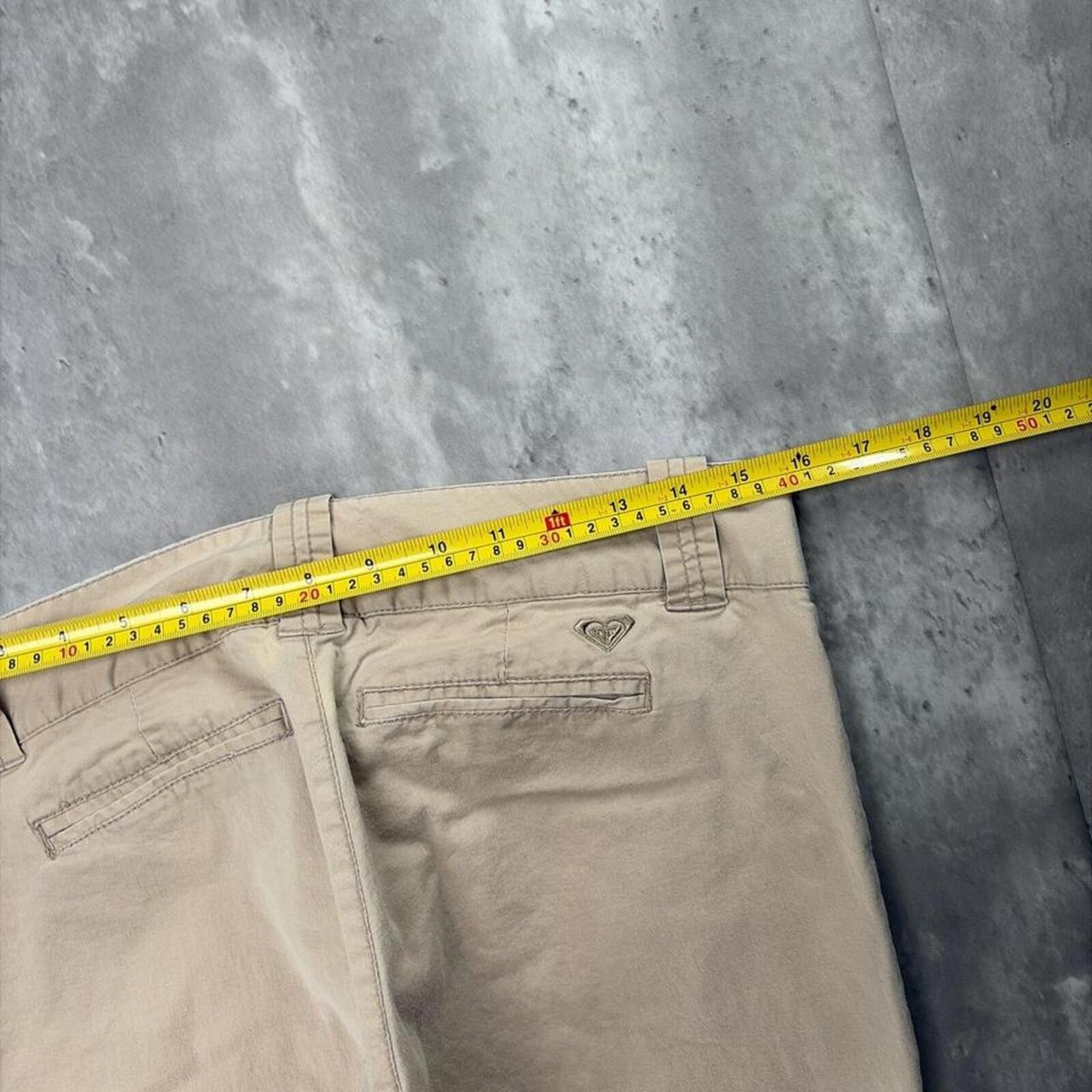 Royal Robbins Y2K Beige Roxy Quiksilver Grunge Capri Skater Shorts Size 32" / US 10 / IT 46 - 6 Thumbnail