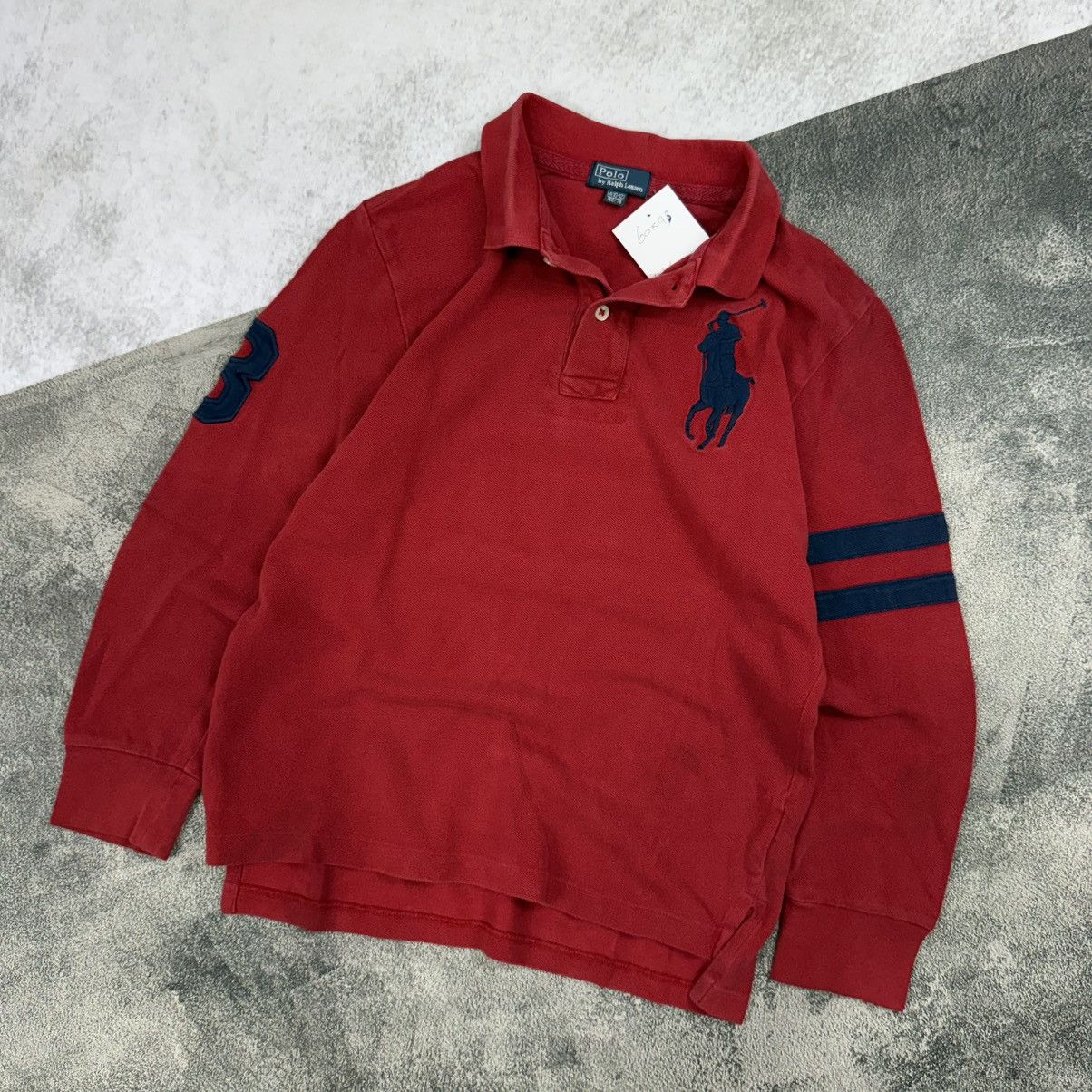 Polo Ralph Lauren POLO RALPH LAUREN red 2bar long poloshirt Size US S / EU 44-46 / 1 - 2 Thumbnail